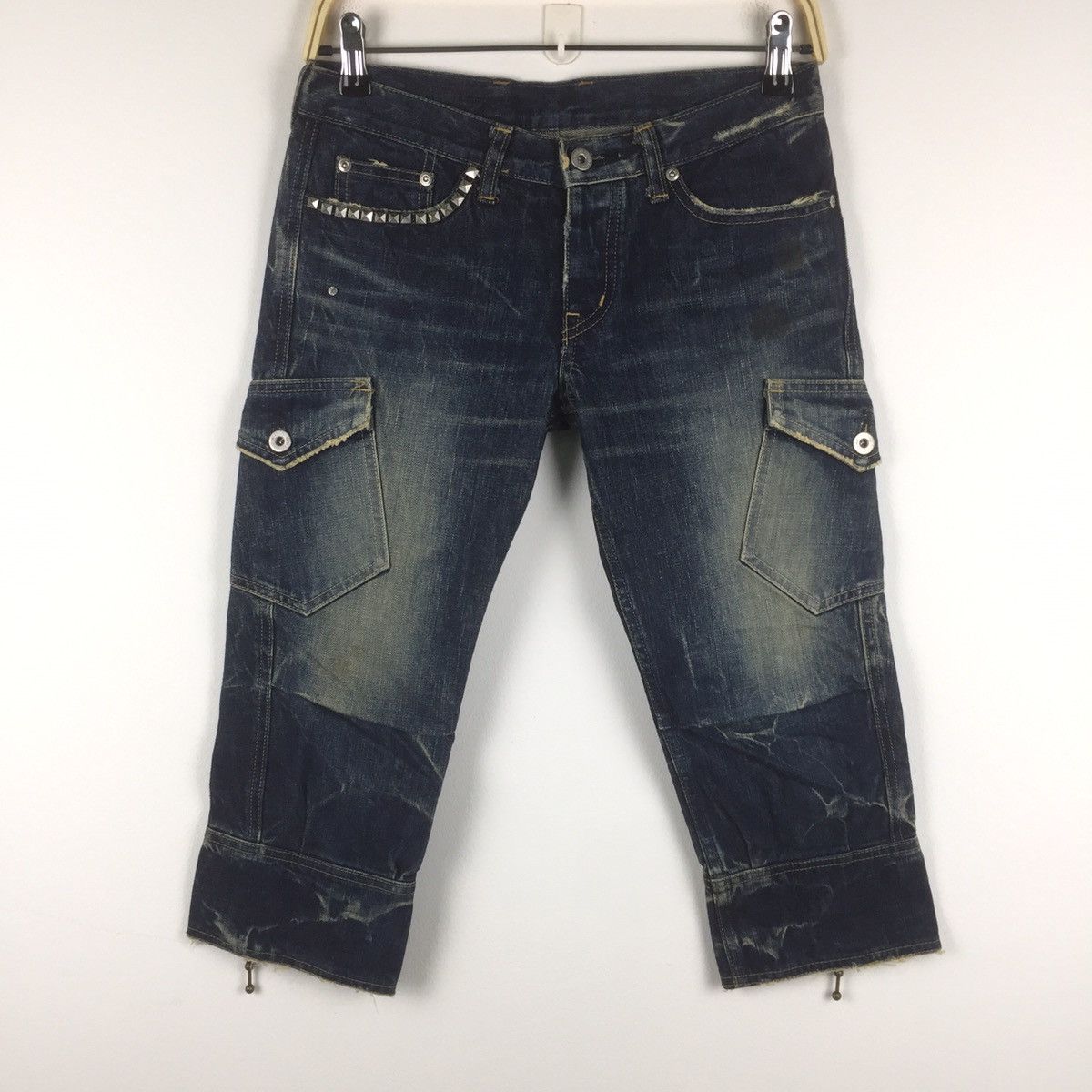 Hysteric glamour jeans 3 quarters multiple pocket
