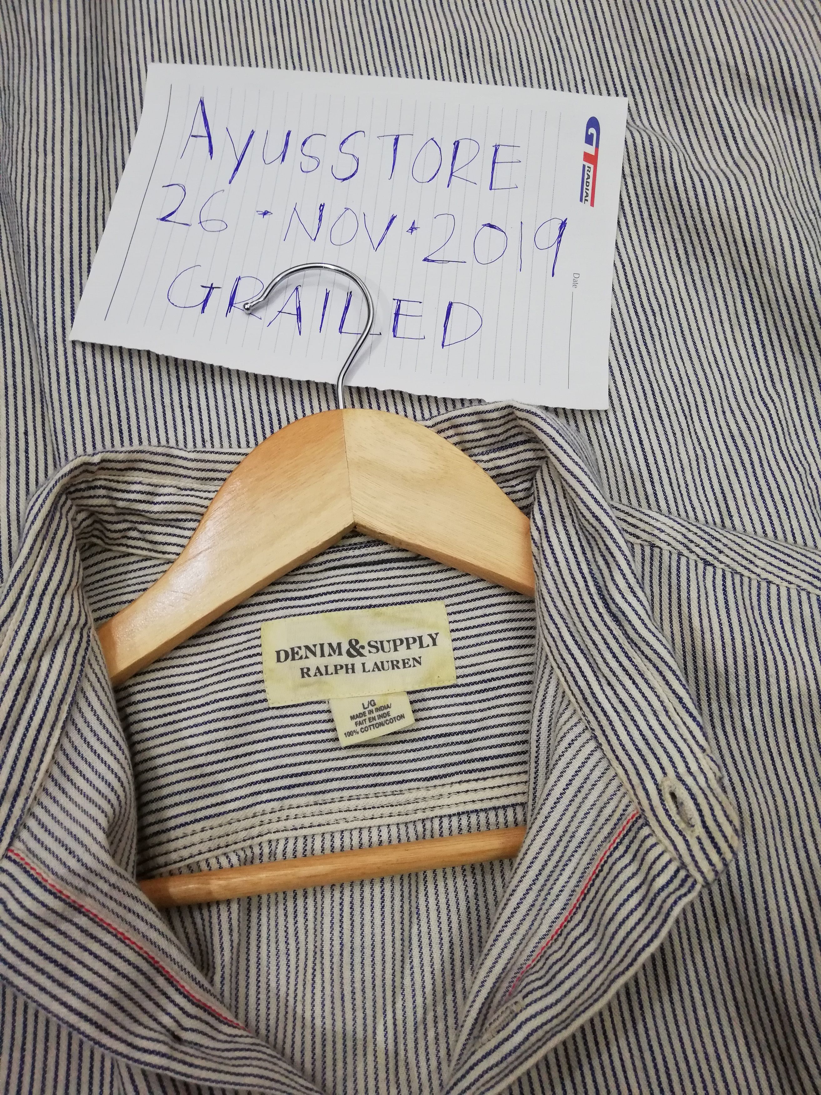 Denim & Supply Ralph Lauren × Ralph Lauren Vintage Denim Supply Ralph Lauren Hikcory Stripe Shirt Size US L / EU 52-54 / 3 - 7 Thumbnail