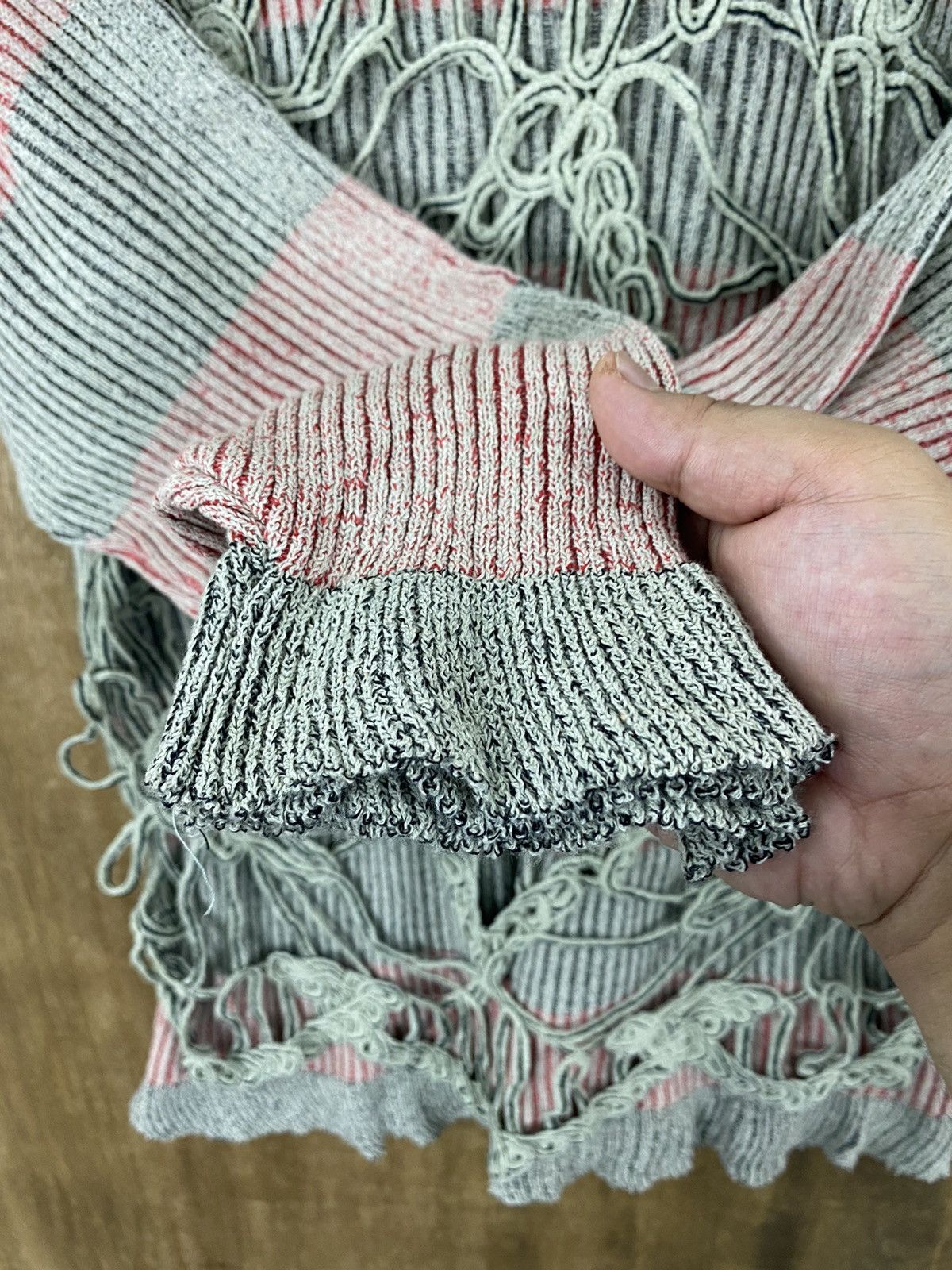 Vintage DL Peeress Mesh Net Striped Knit Like Kurt Cobain #W743 Size M / US 6-8 / IT 42-44 - 7 Thumbnail