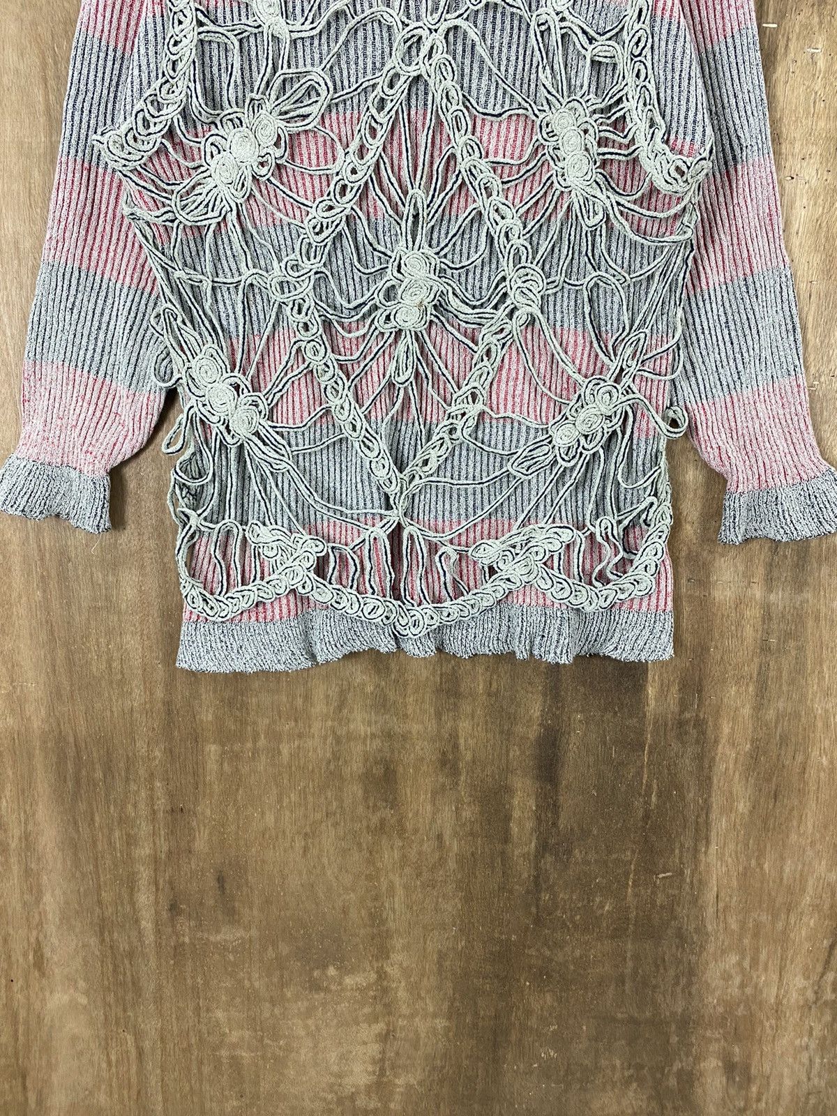 Vintage DL Peeress Mesh Net Striped Knit Like Kurt Cobain #W743 Size M / US 6-8 / IT 42-44 - 3 Thumbnail