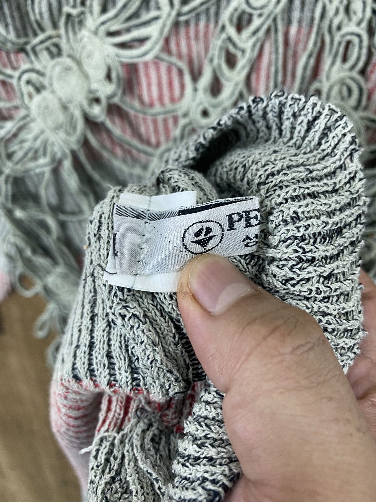 Vintage DL Peeress Mesh Net Striped Knit Like Kurt Cobain #W743 Size M / US 6-8 / IT 42-44 - 5 Thumbnail