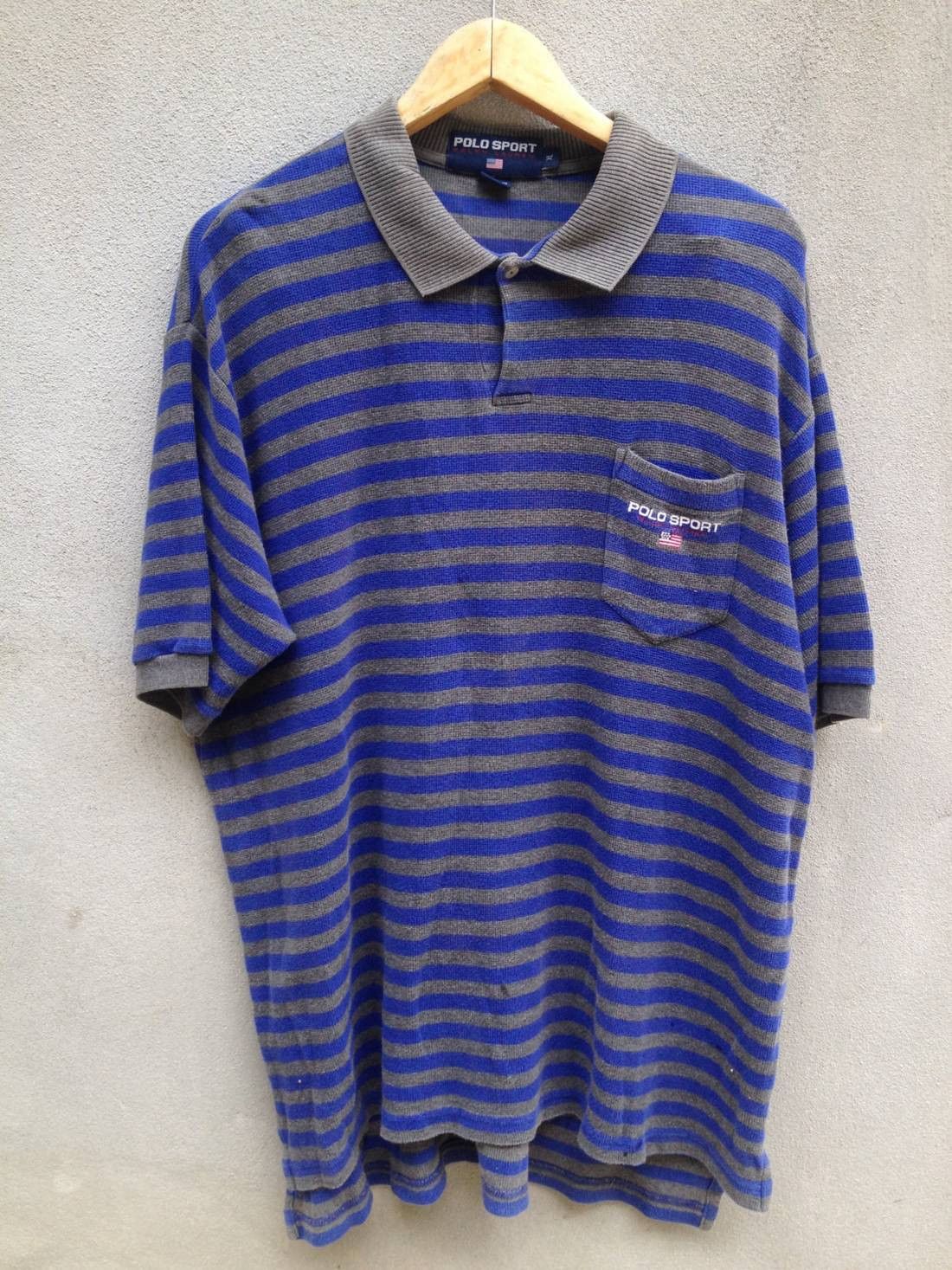 Image of Polo Ralph Lauren Polo Sport Ralph Laurent Mens Color Striped Polo Shirt (Size XL)