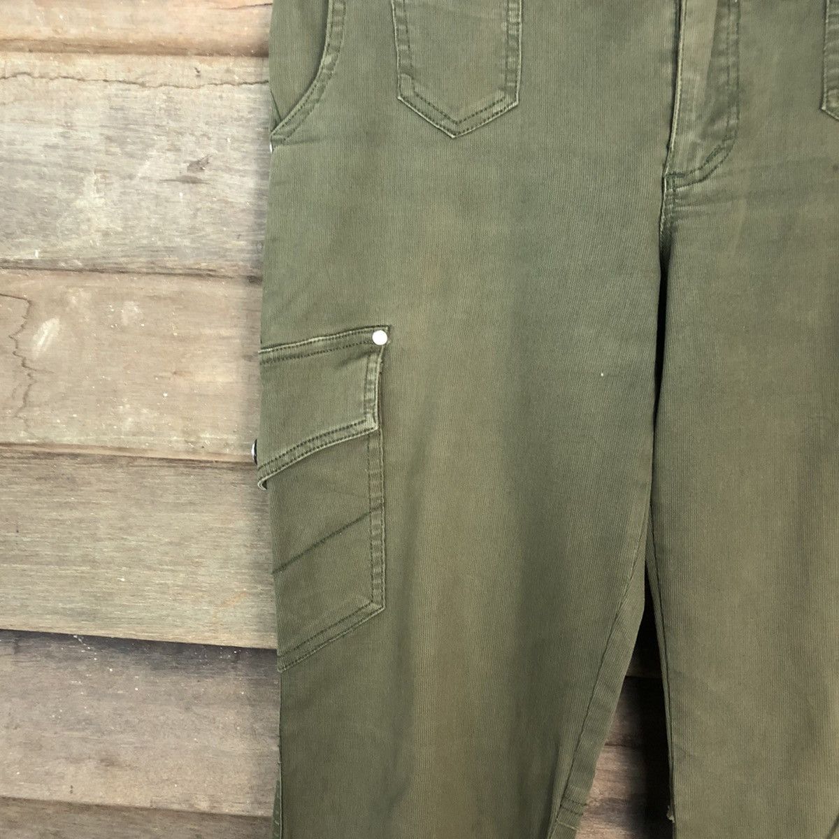 Japanese Brand DLL Dear Bros Green Cargo Multipocket Pants #1504 Size 30" / US 8 / IT 44 - 4 Thumbnail