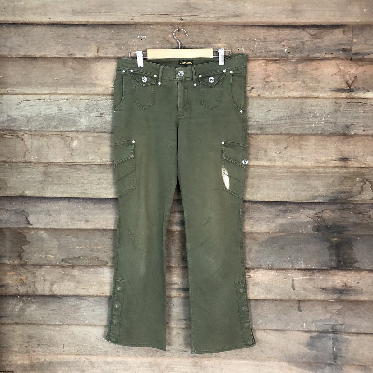 Japanese Brand DLL Dear Bros Green Cargo Multipocket Pants #1504 Size 30" / US 8 / IT 44 - 1 Thumbnail