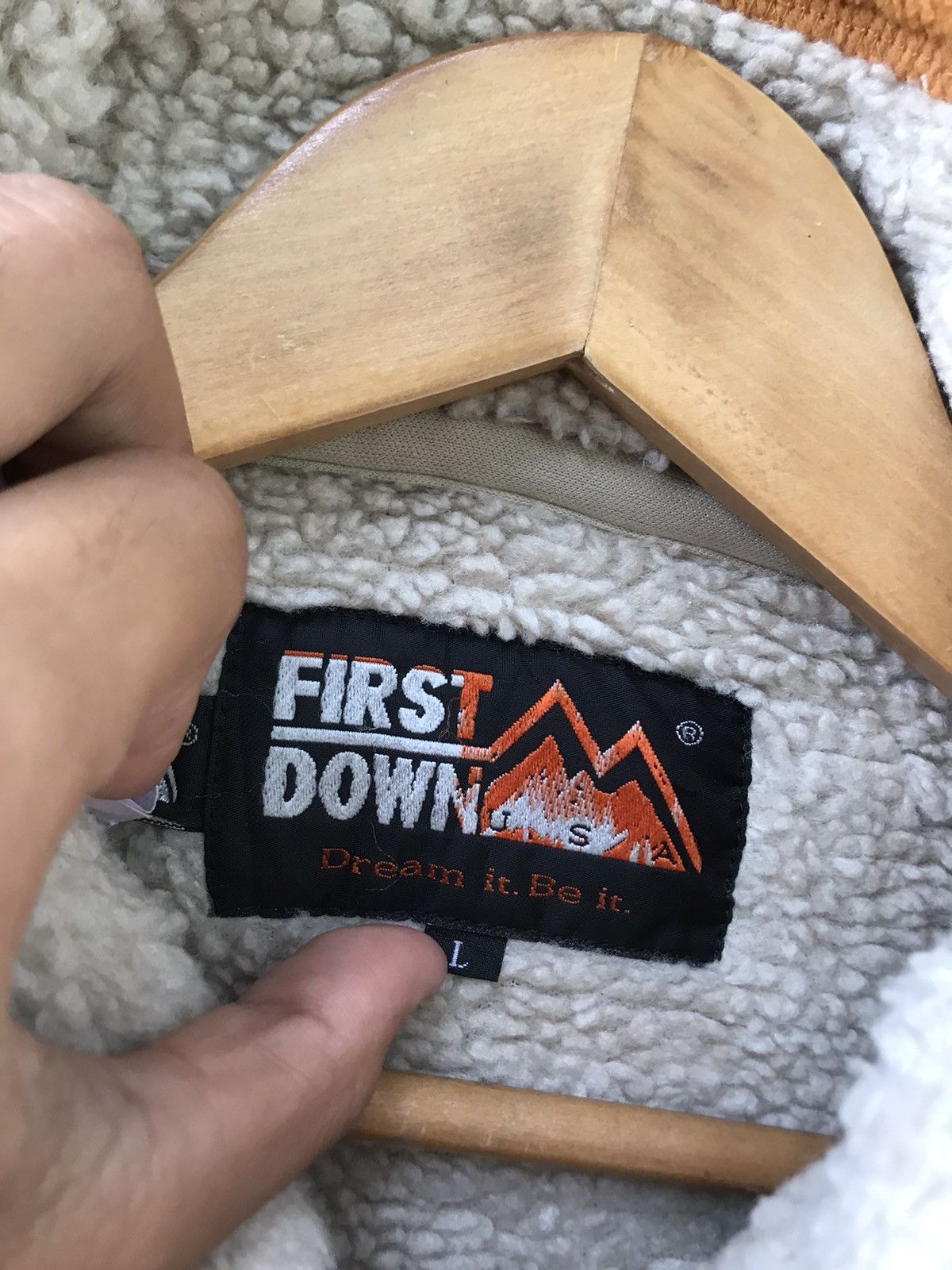 Japanese Brand Vintage First Down Fleece sherpa inside Jacket Size US L / EU 52-54 / 3 - 7 Thumbnail