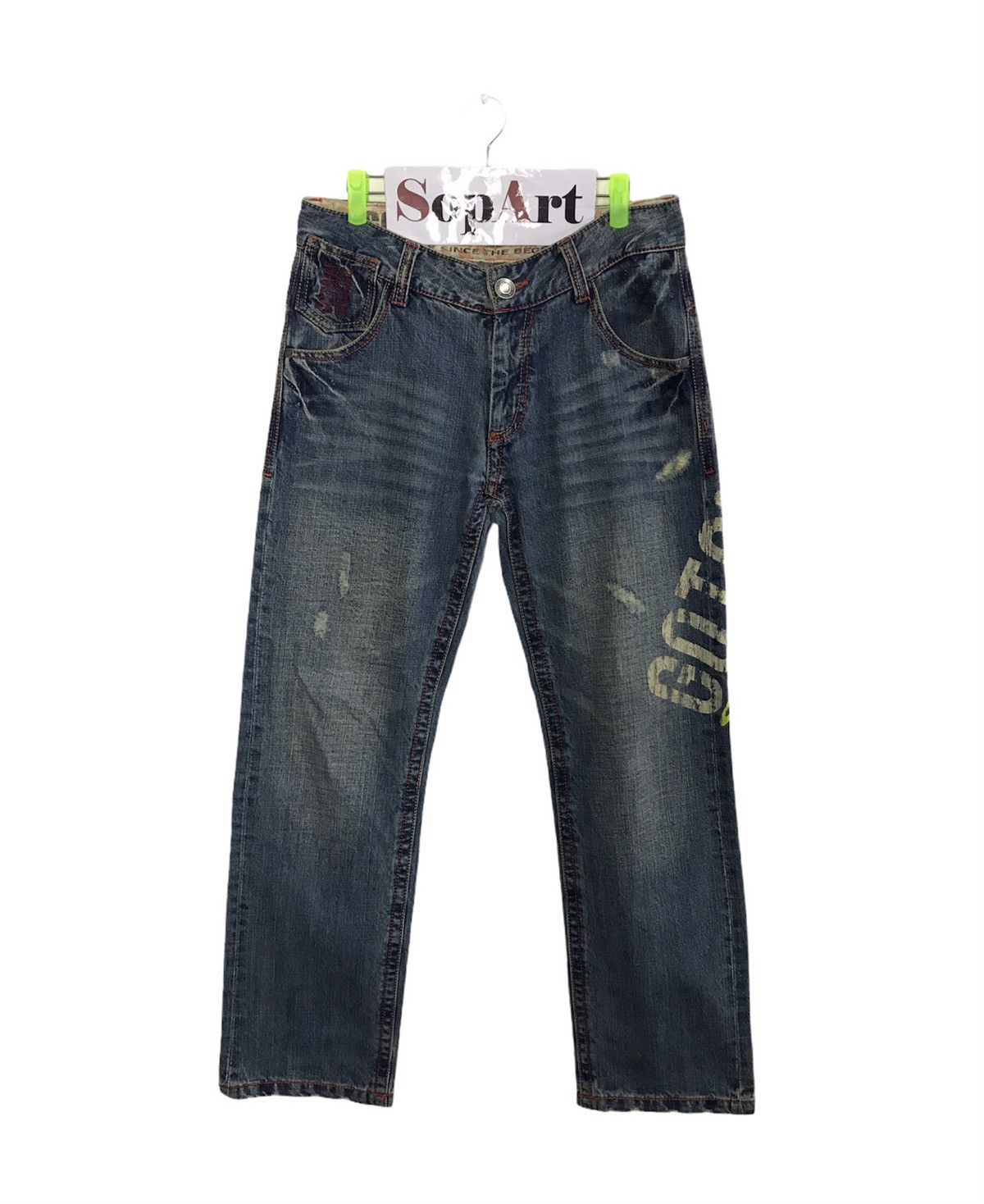 Japanese Brand Vintage Gotcha Surf Printed Denim Jeans Tear Style Size US 32 / EU 48 - 1 Thumbnail