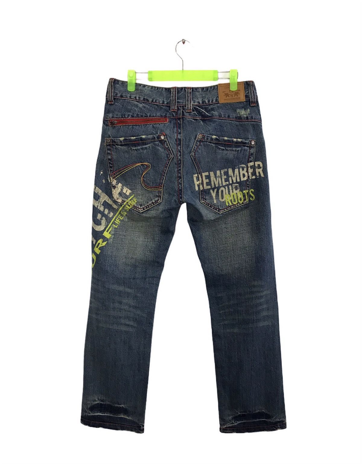 Japanese Brand Vintage Gotcha Surf Printed Denim Jeans Tear Style Size US 32 / EU 48 - 2 Thumbnail
