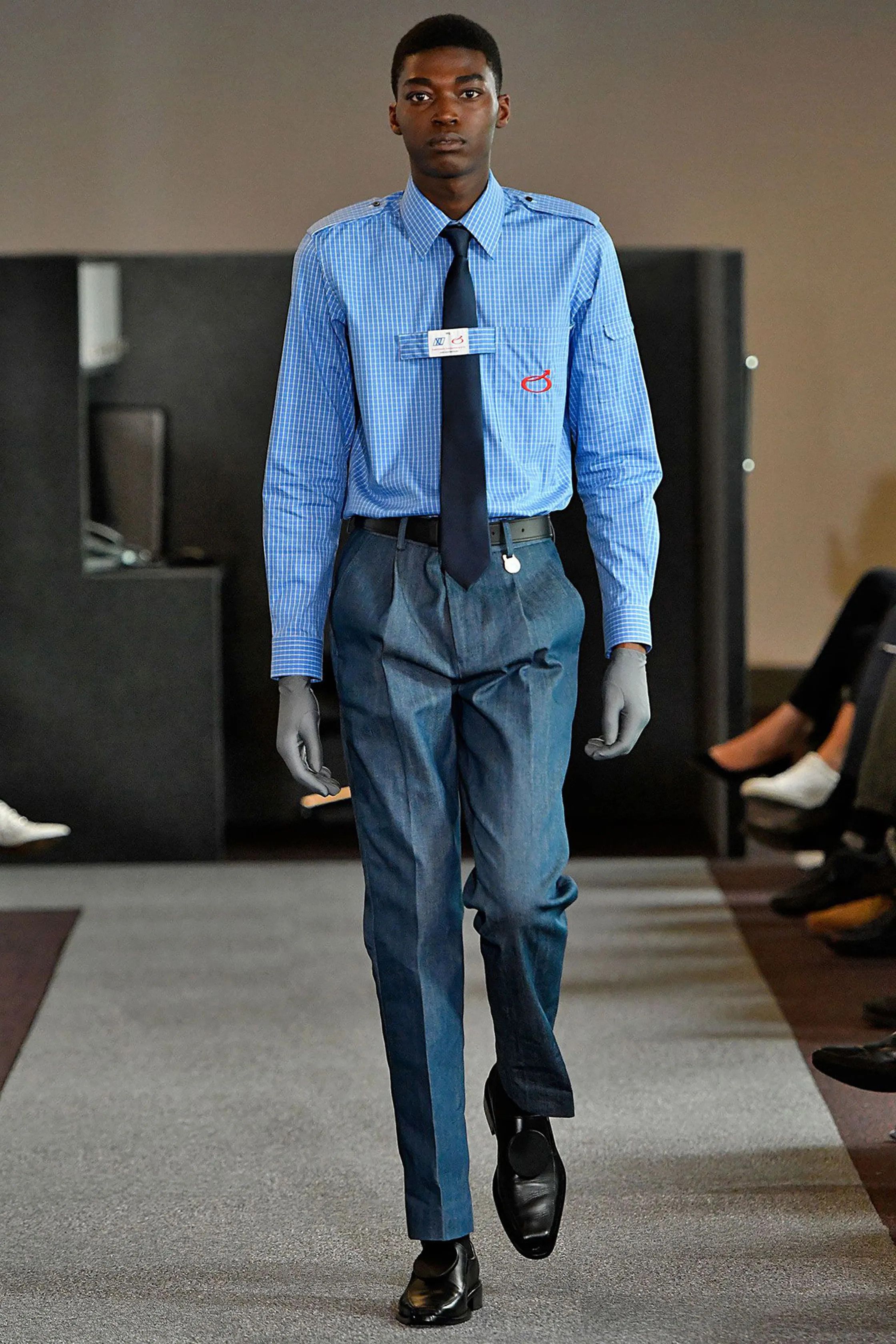 image of Xander Zhou Bnwot Ss18 Pleated Pant in Indigo, Men's (Size 32)