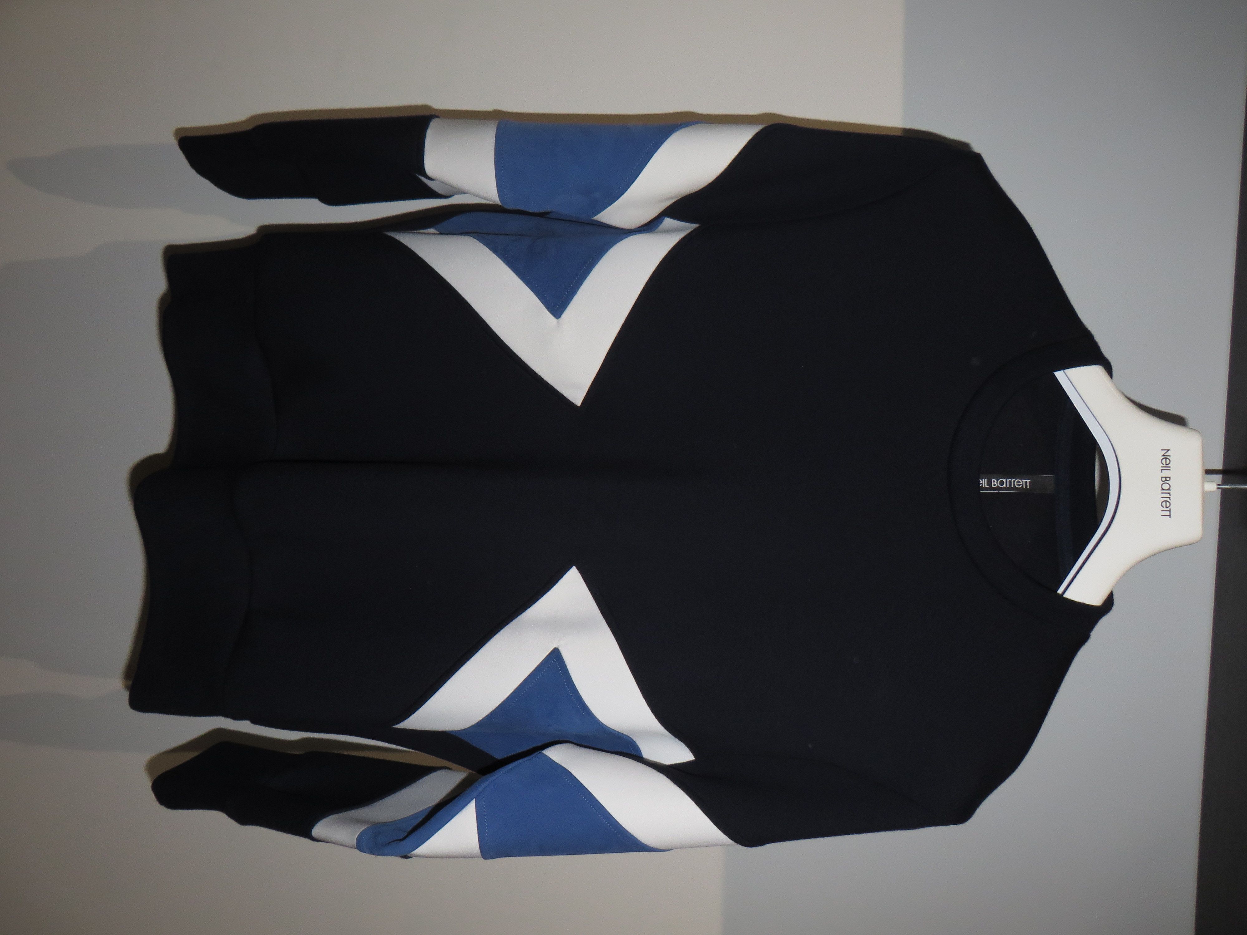 image of Neil Barrett Suede Inserts Neoprene Weatshirt in Black, Men's (Size Small)