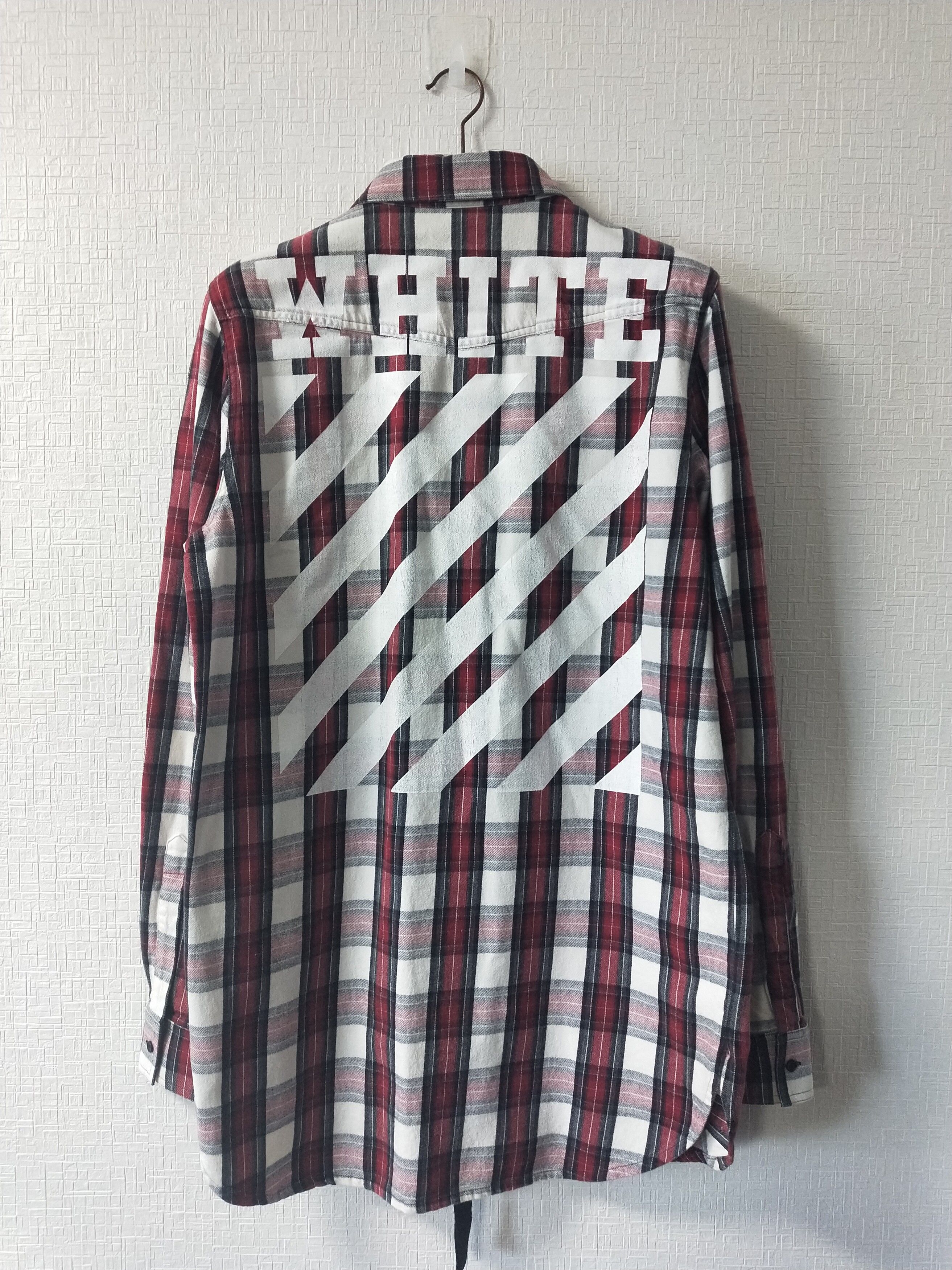 Pre-owned Off-white Diagonal Check Shirt In Red