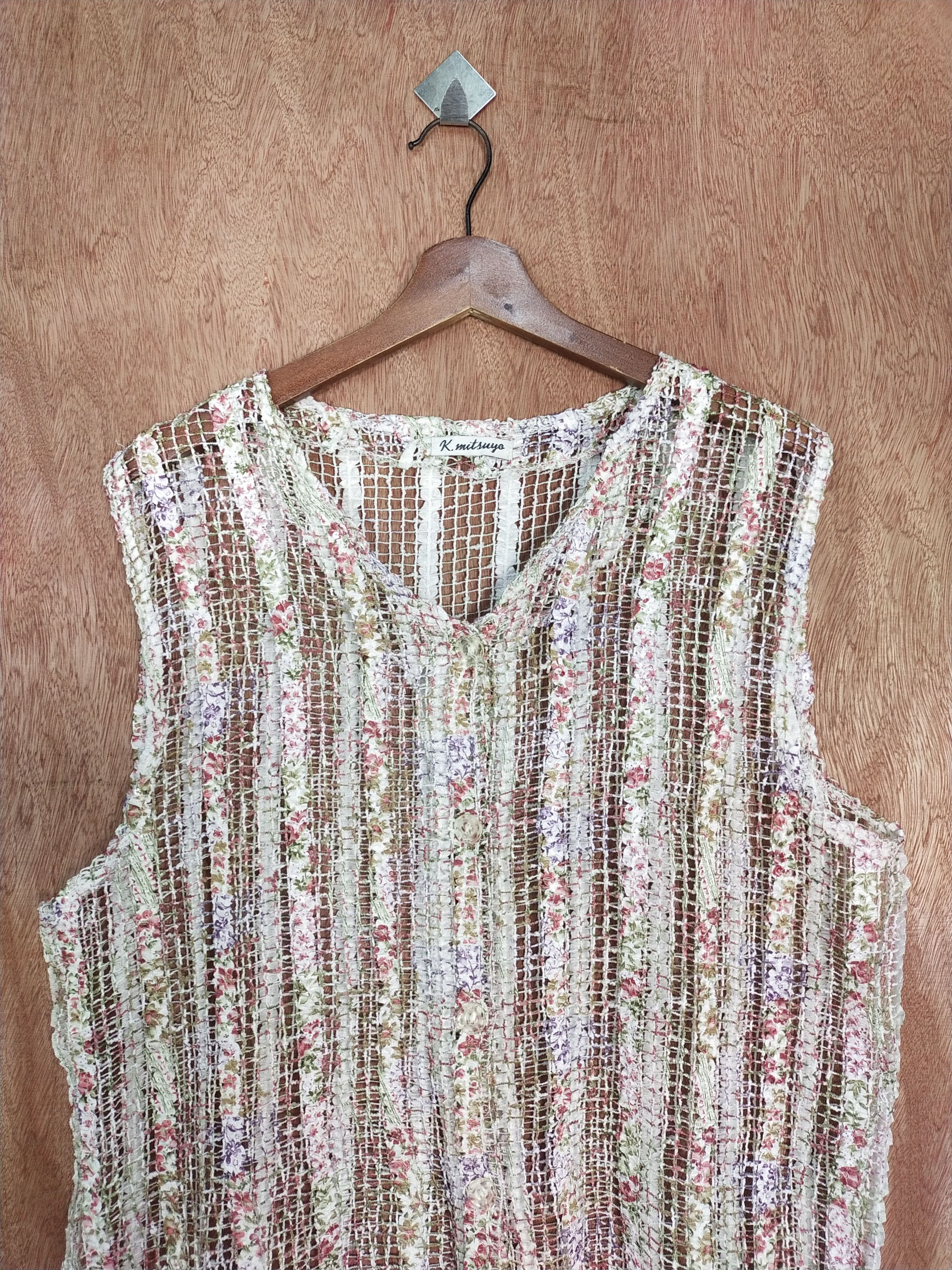 Homespun Knitwear K. Mitsuya japan meshnet crochet sexy Knitwear#S196DLL Size US M / EU 48-50 / 2 - 2 Thumbnail