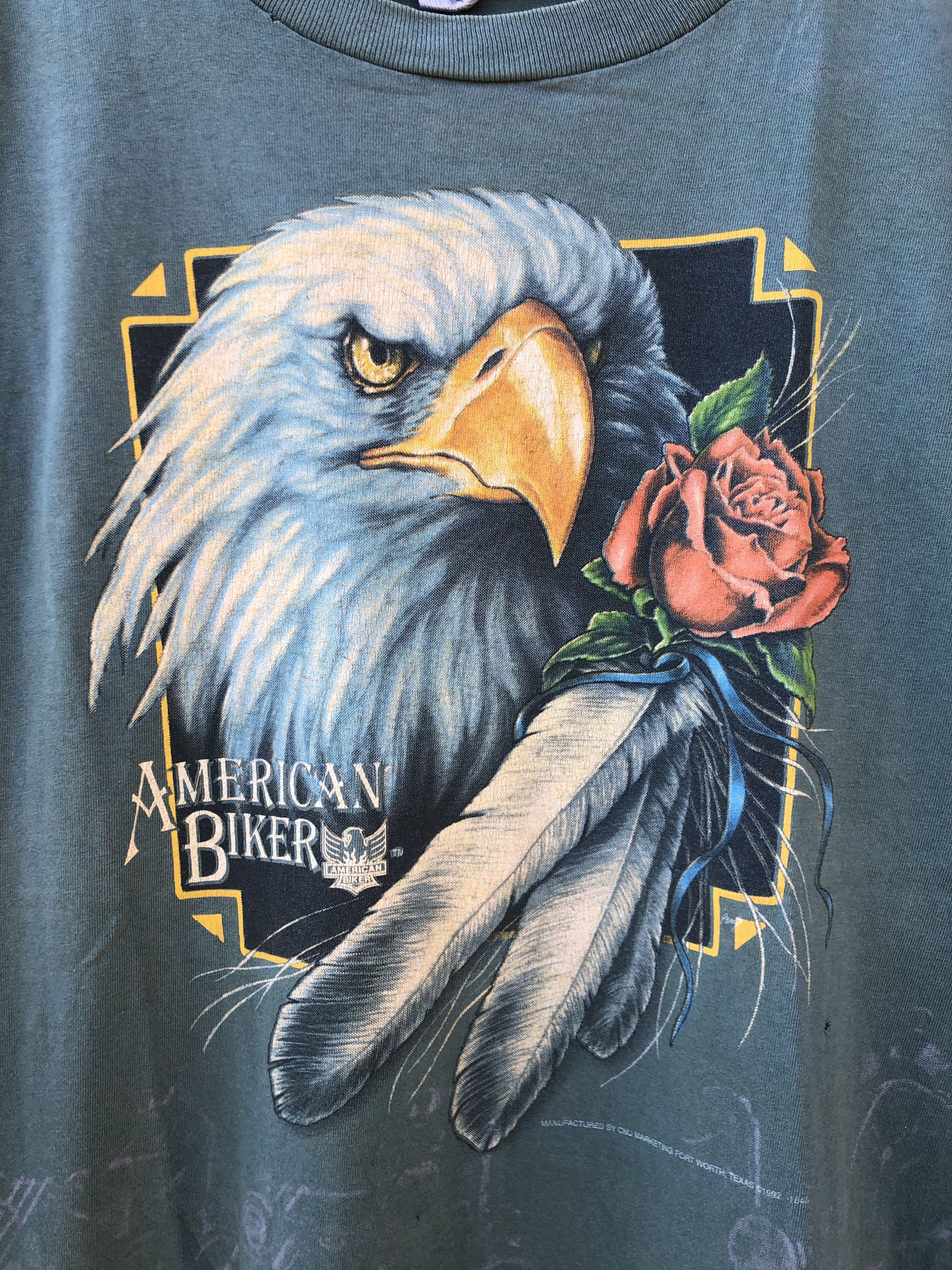 Harley Davidson Vintage 1992 American Biker Eagles Print All Over Me Size US XL / EU 56 / 4 - 4 Thumbnail