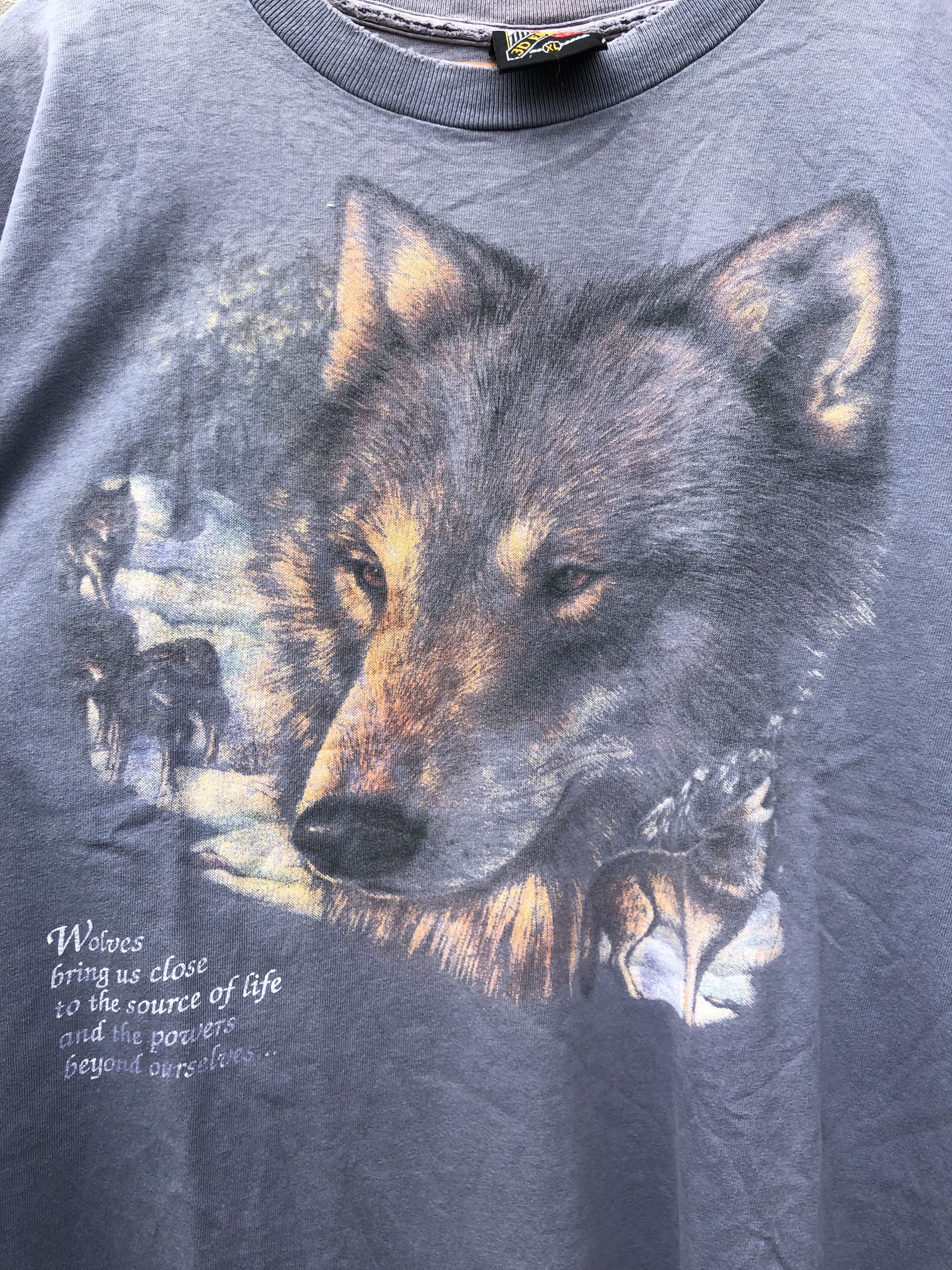 Harley Davidson Vintage 90s 3D Emblem Harley Davidson Wolf Wolves t-shirt Size US XL / EU 56 / 4 - 4 Thumbnail