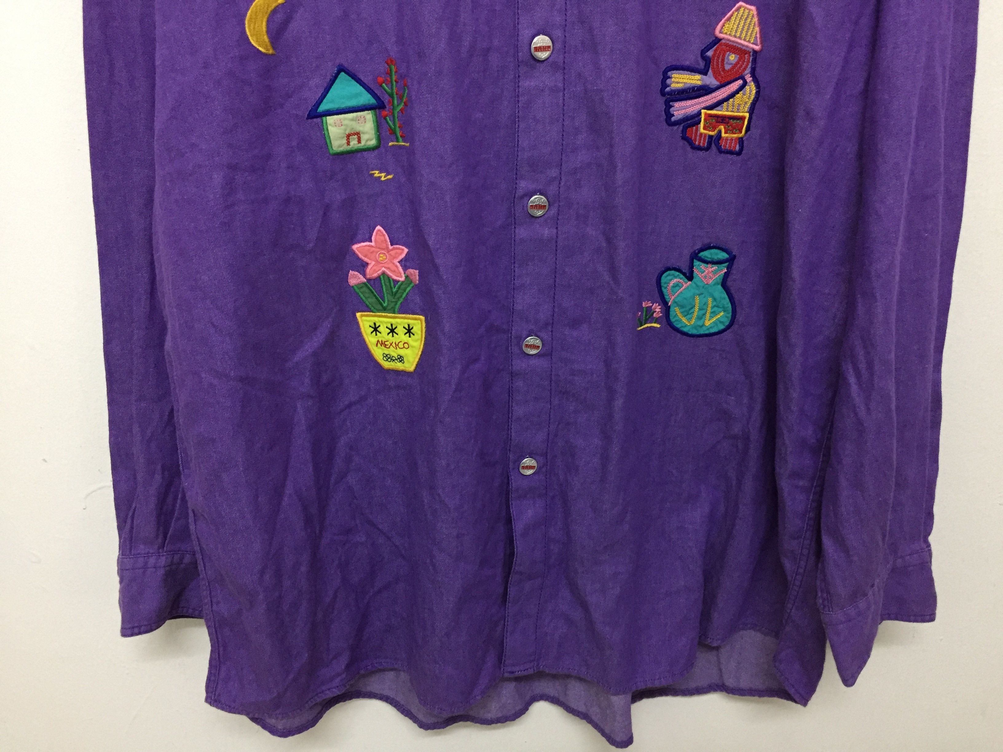 Nigel Cabourn 90's Ancient Egypt mexico embroidered logo button up Size US L / EU 52-54 / 3 - 4 Thumbnail