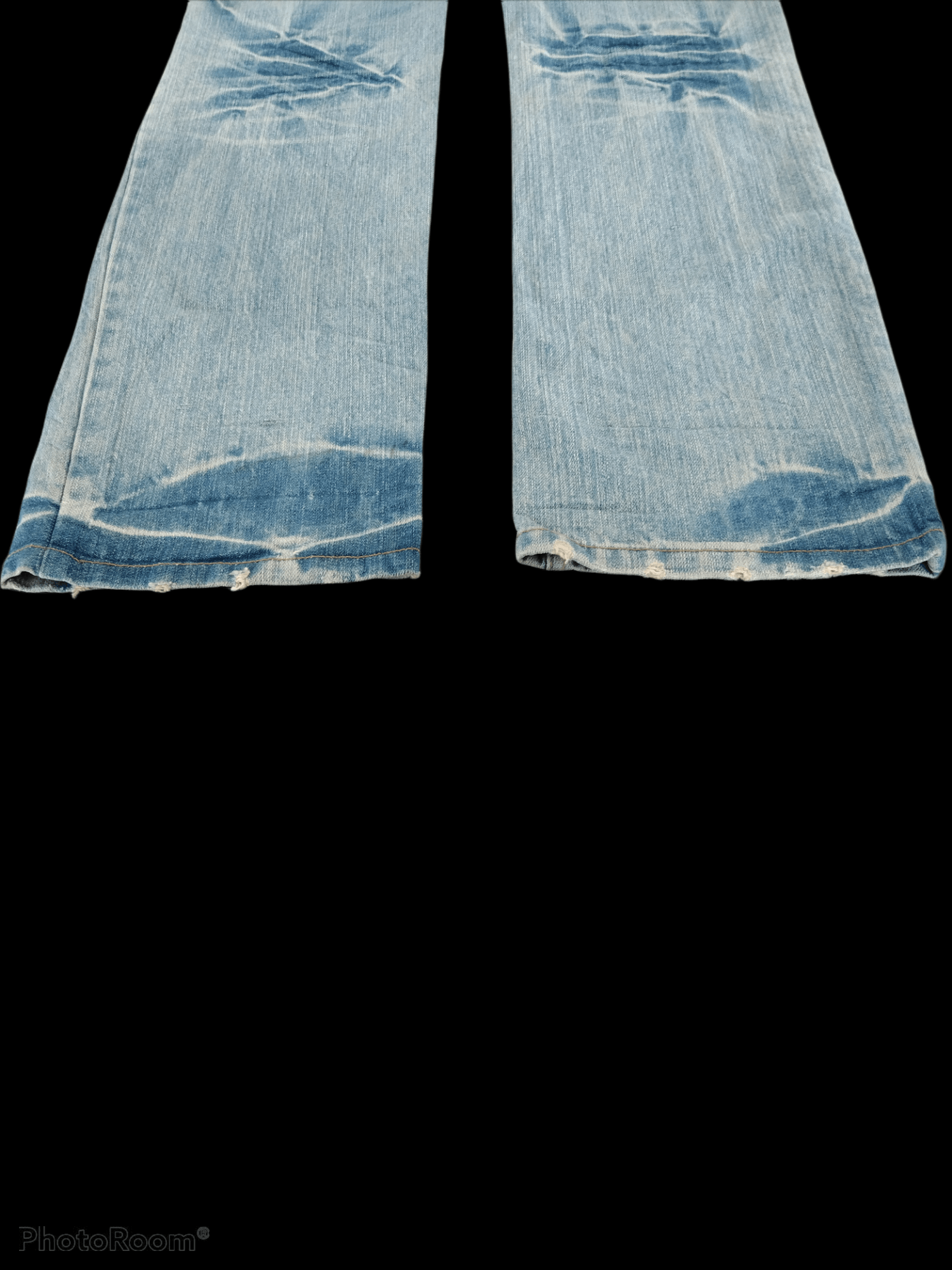 Art Comes First WASHED BLUE RASTA PEACE DENIM PANTS Size US 31 - 7 Thumbnail