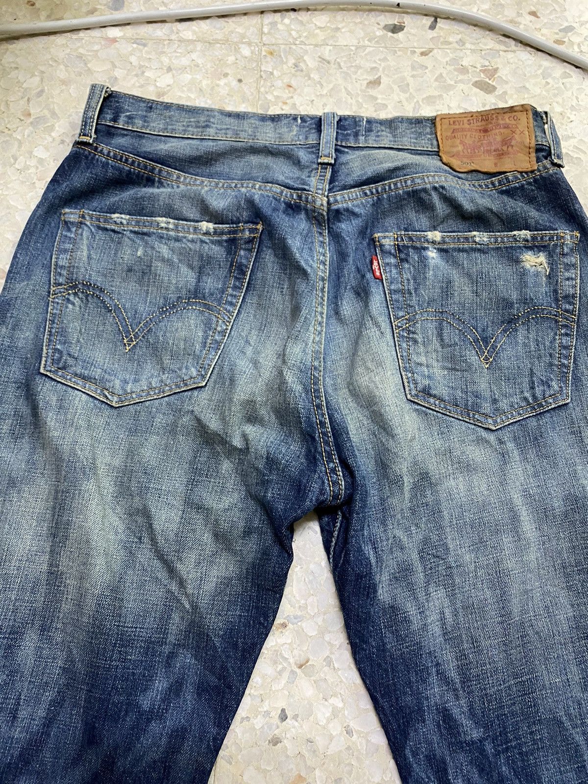 Levi's × Levi's Vintage Clothing Vintage Levi’s 501 Jeans Distressted Design Rare Size US 30 / EU 46 - 11 Thumbnail