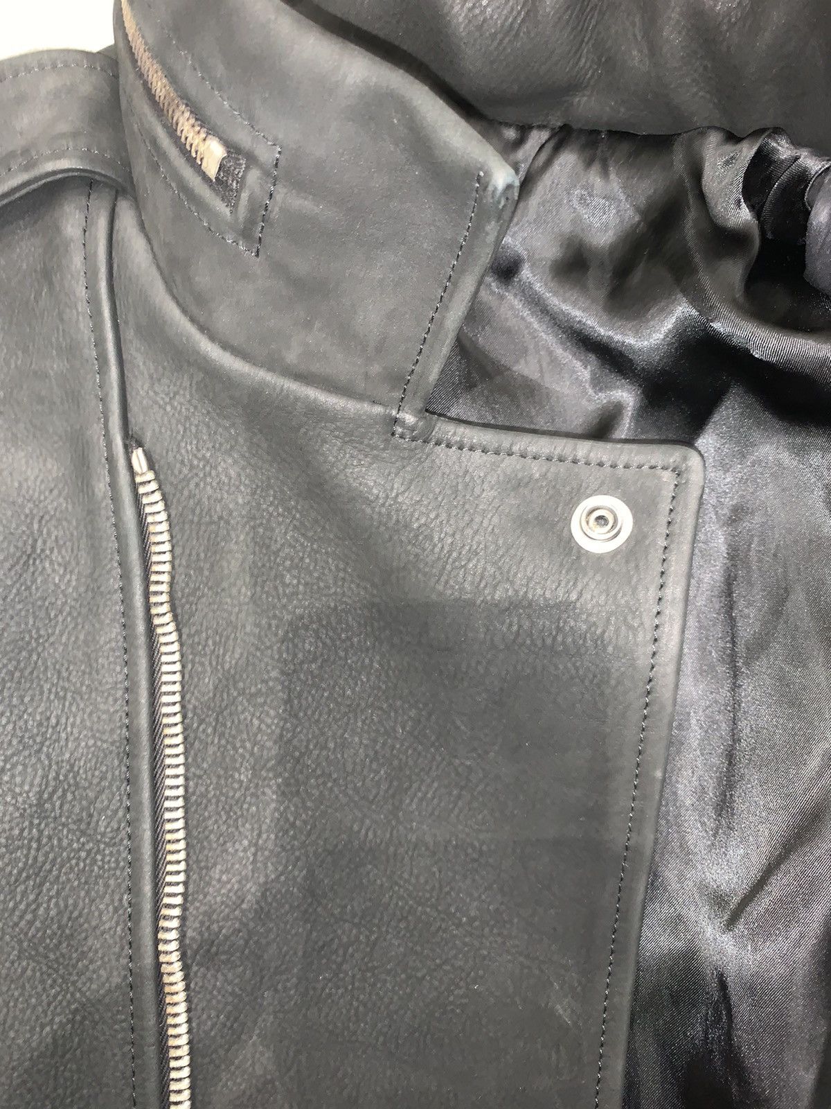 Rick Owens FW13 Plinth Stooges Secret Hood Biker Leather Jacket Size US L / EU 52-54 / 3 - 12 Thumbnail