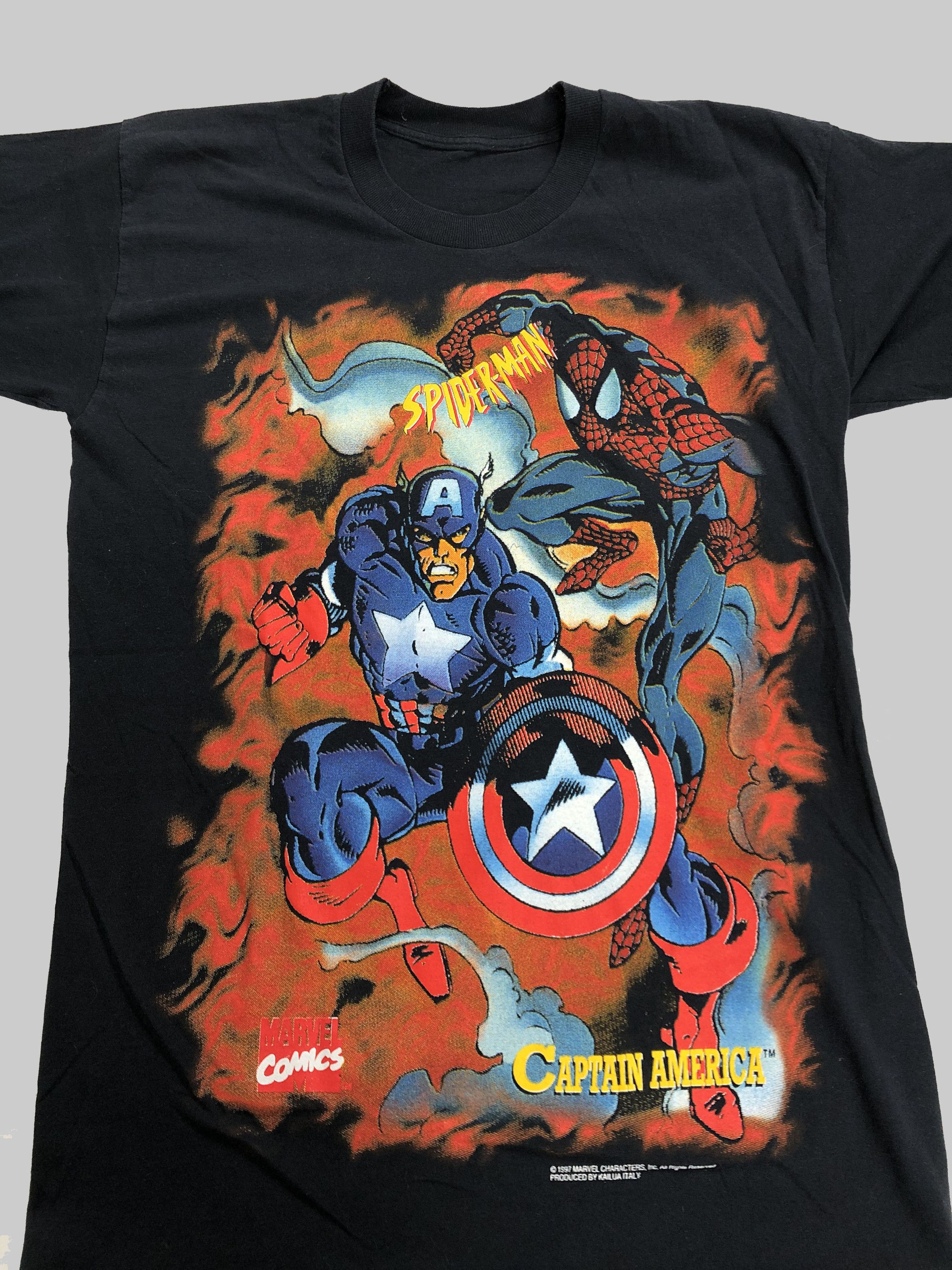 DC Comics Vintage 1997 Marvel Spiderman Captain America t-shirt Size US M / EU 48-50 / 2 - 2 Thumbnail