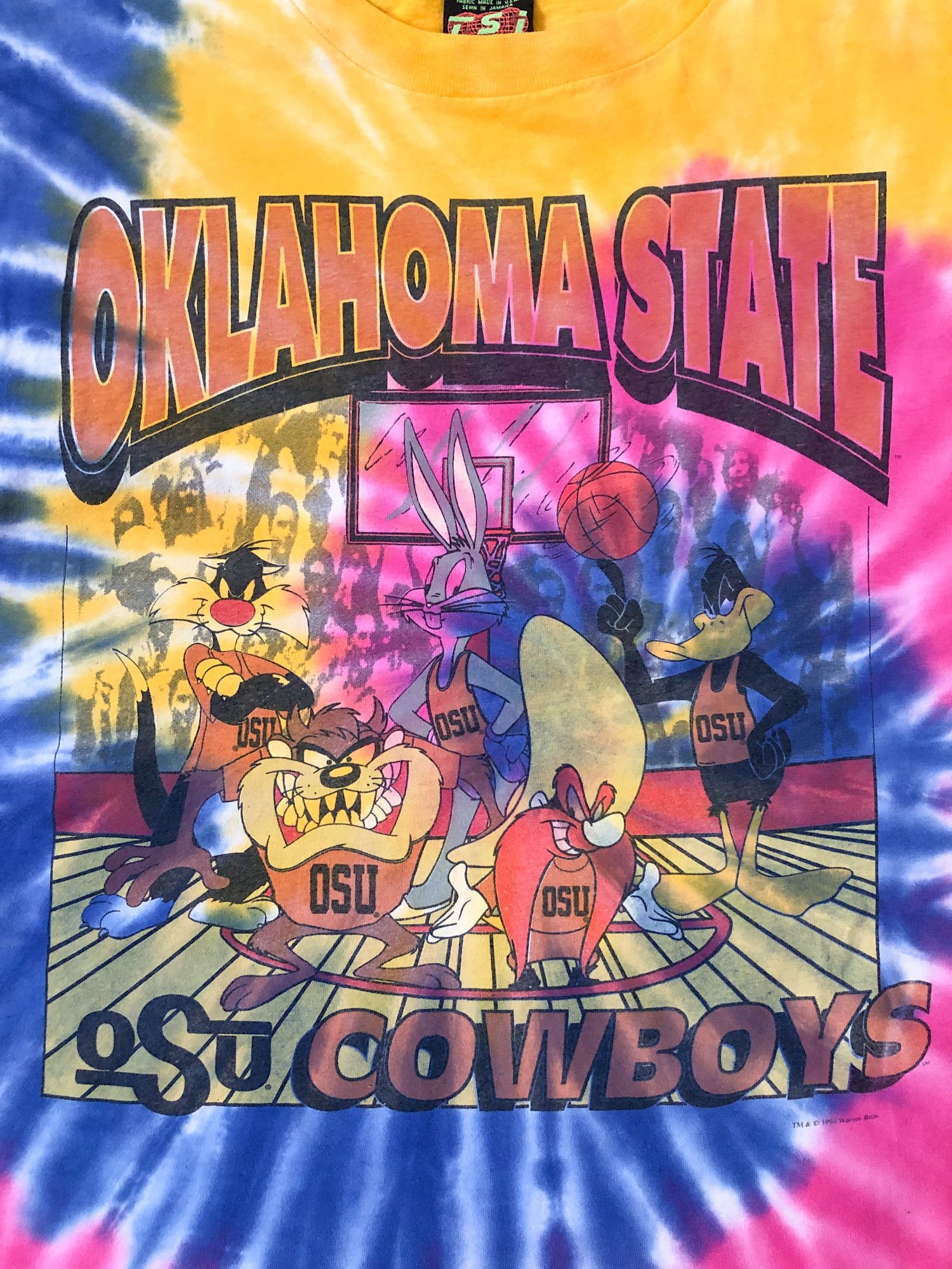 Vintage × Warner Bros 1994 Faded 'Oklahoma State Cowboys' Looney Tunes T-Shirt Size US L / EU 52-54 / 3 - 3 Thumbnail