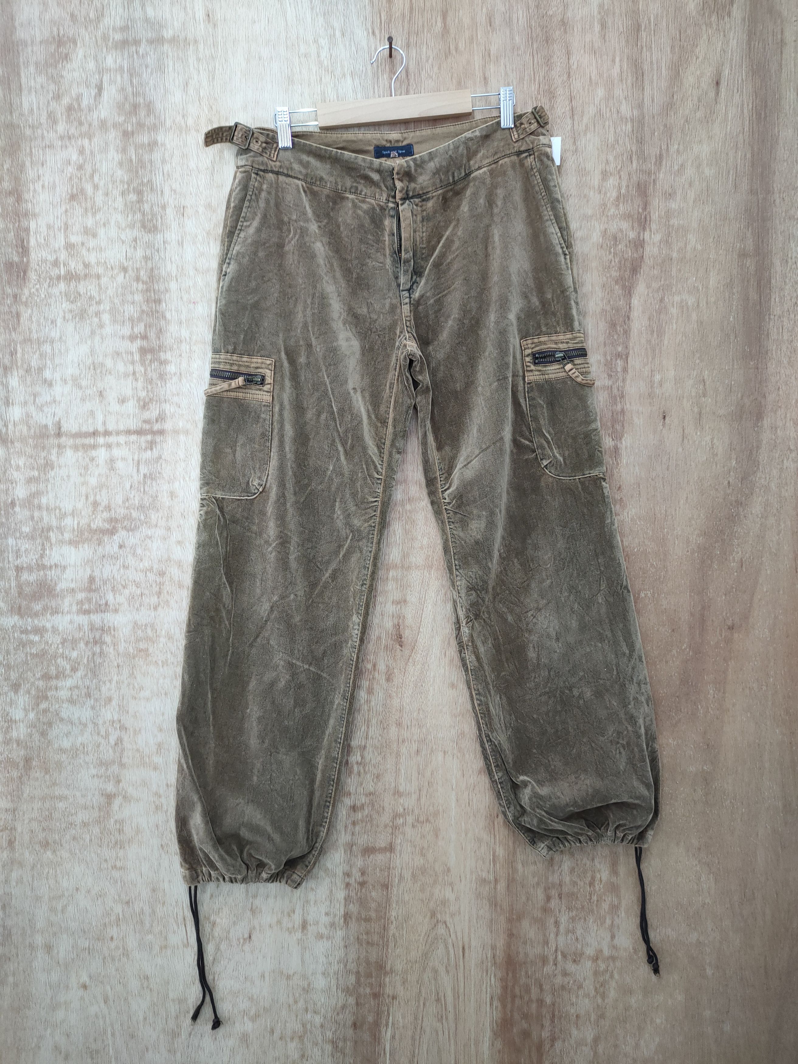 Japanese Brand Spin Japan corduroy velvet style cargo pants #46-241DL Size US 30 / EU 46 - 1 Thumbnail
