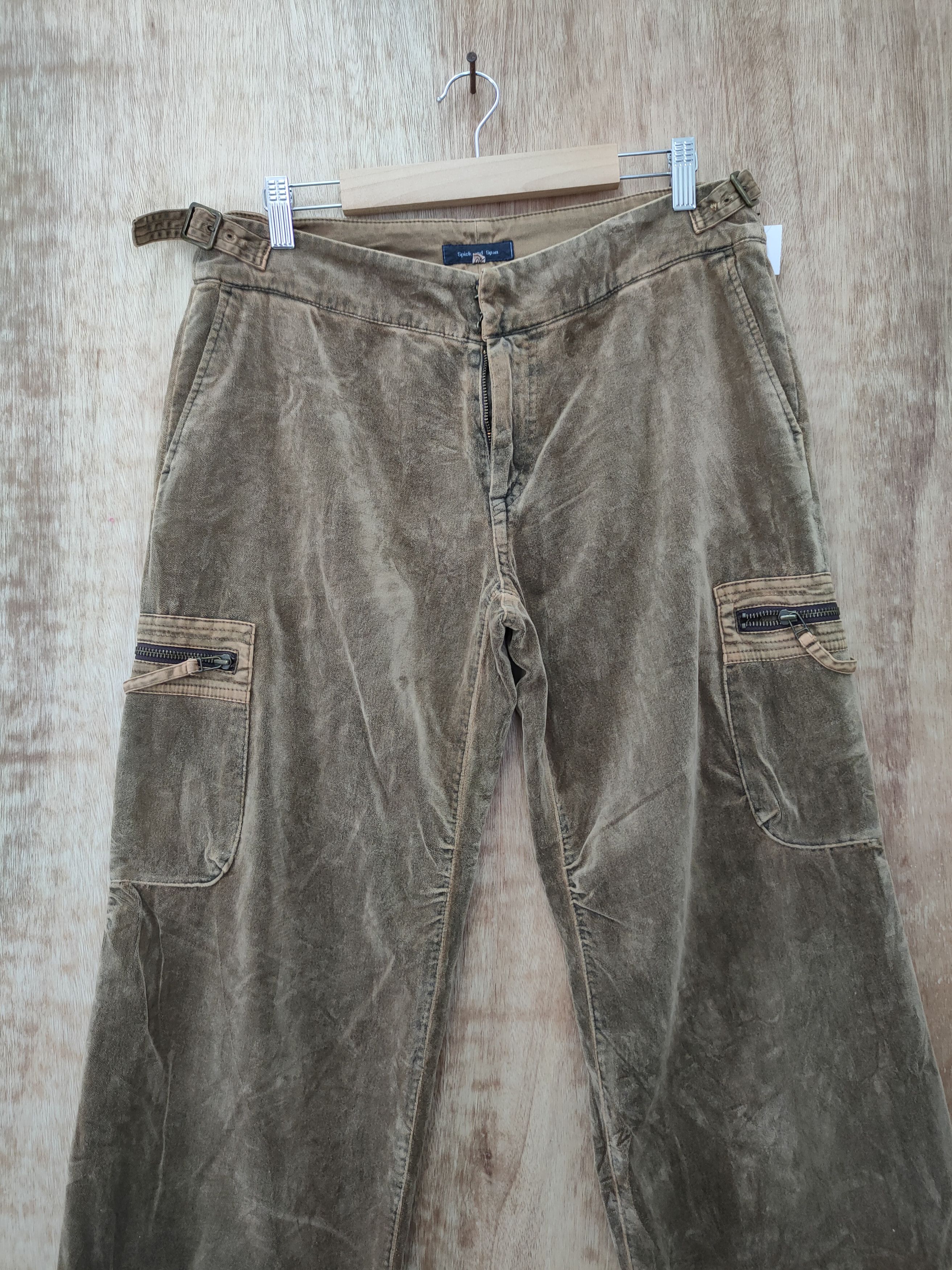 Japanese Brand Spin Japan corduroy velvet style cargo pants #46-241DL Size US 30 / EU 46 - 4 Thumbnail