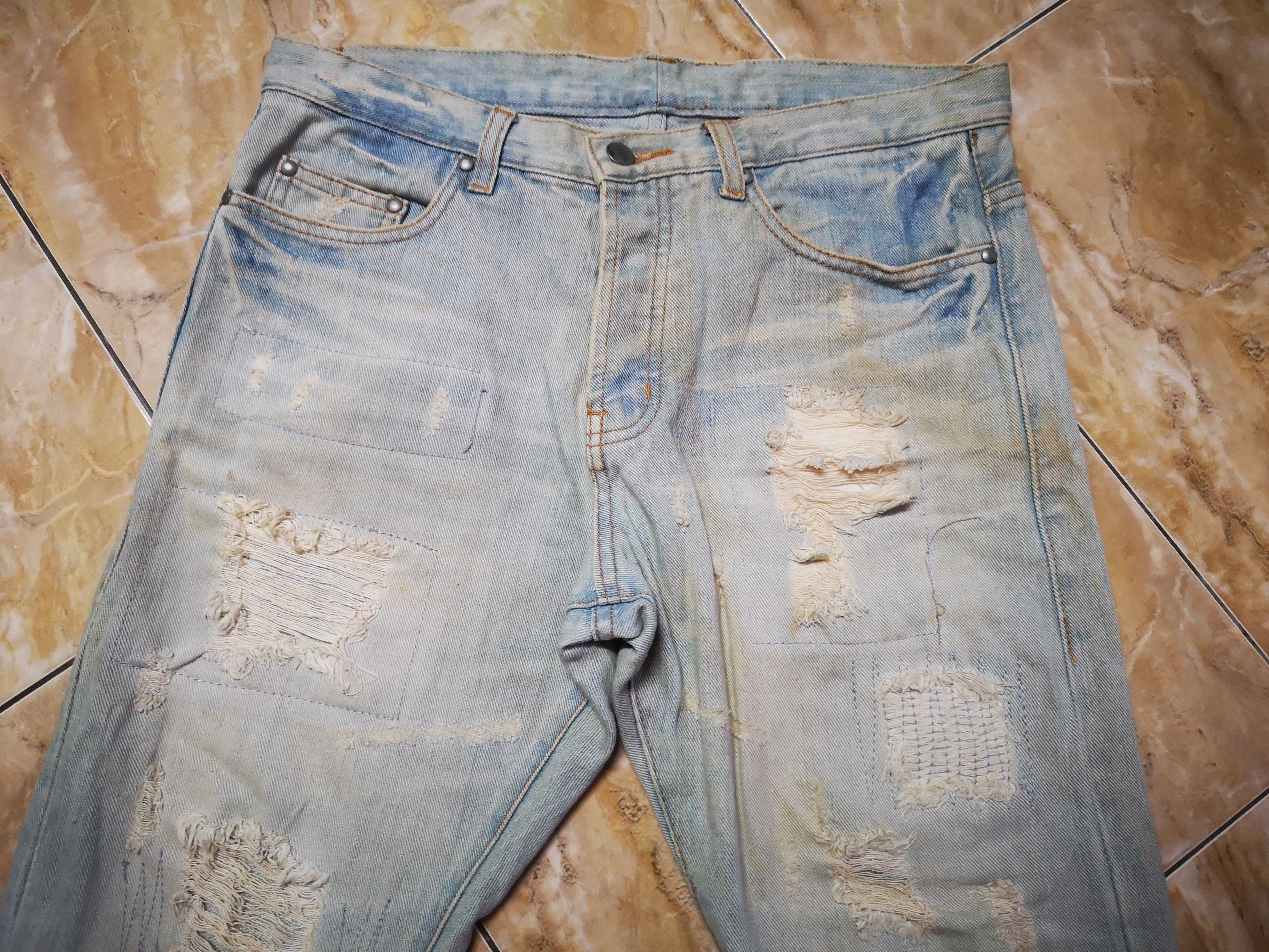 Japanese Brand Distress Denim Tokyo Rush patchwork Style Size US 32 / EU 48 - 3 Thumbnail