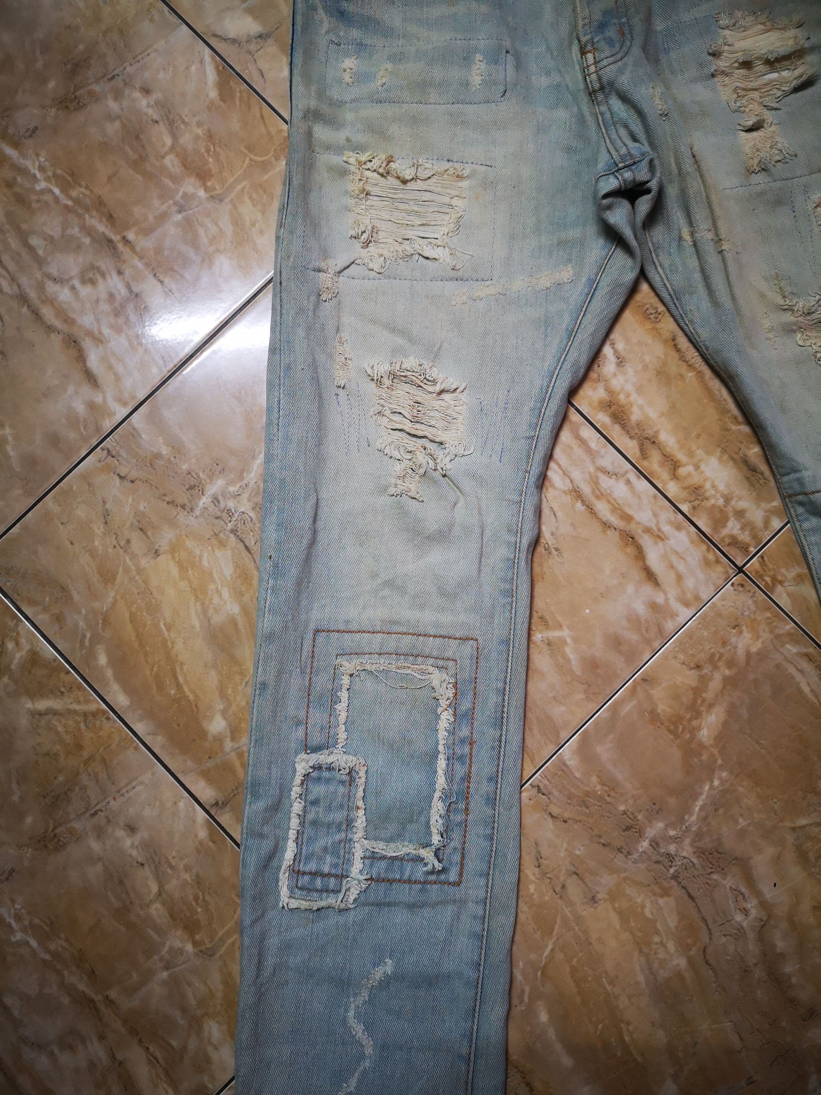 Japanese Brand Distress Denim Tokyo Rush patchwork Style Size US 32 / EU 48 - 5 Thumbnail