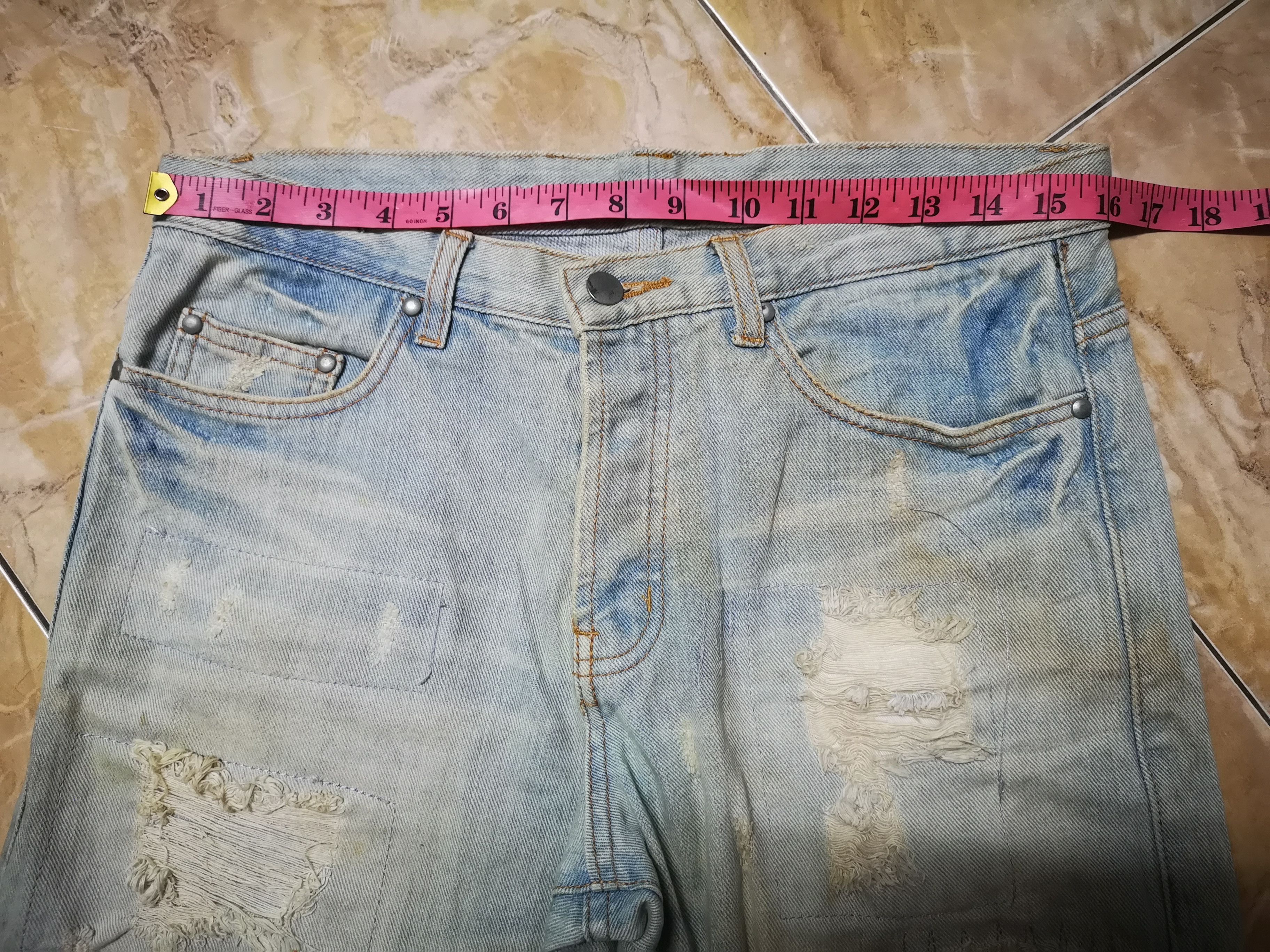Japanese Brand Distress Denim Tokyo Rush patchwork Style Size US 32 / EU 48 - 15 Thumbnail