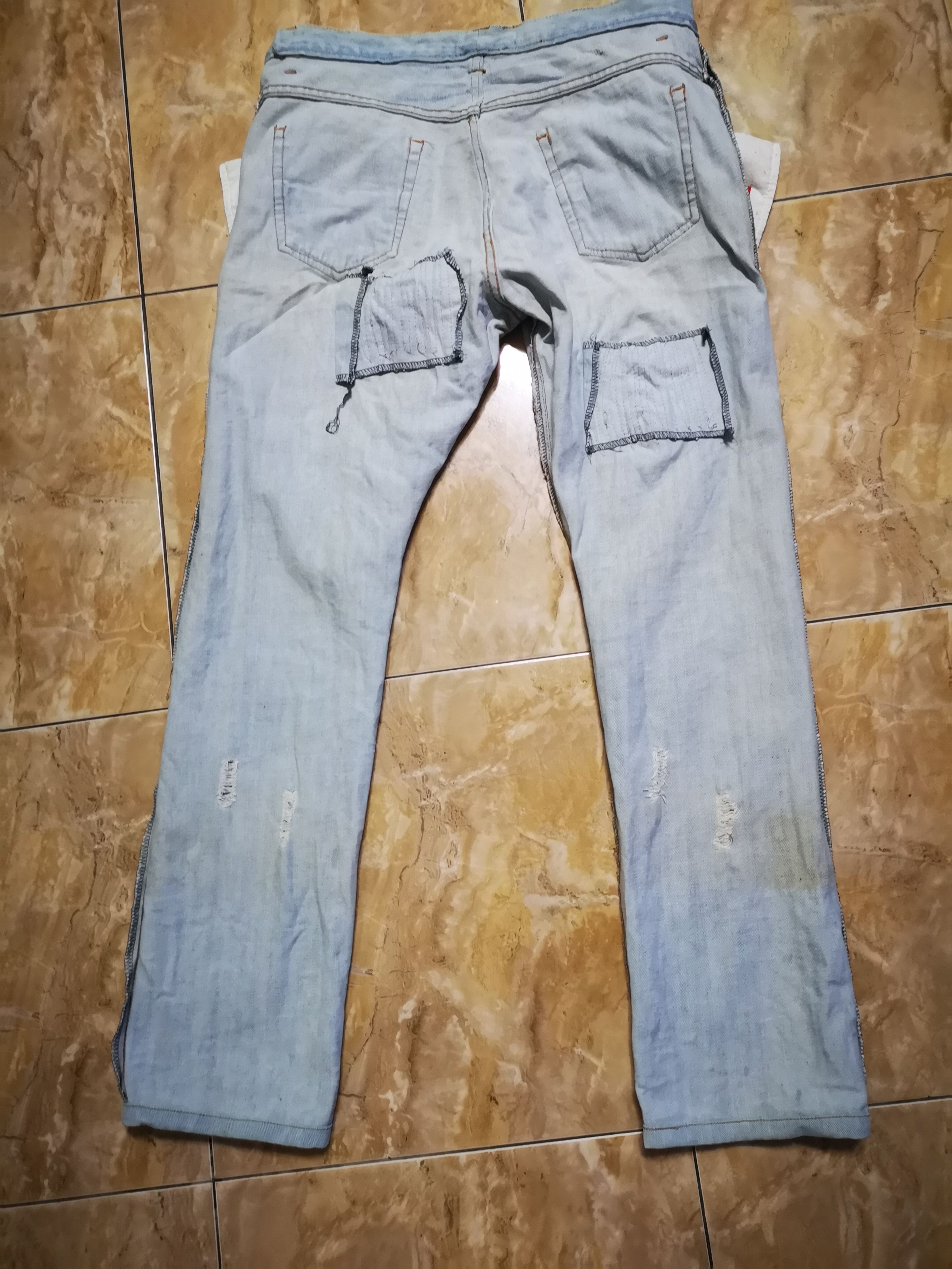 Japanese Brand Distress Denim Tokyo Rush patchwork Style Size US 32 / EU 48 - 8 Thumbnail