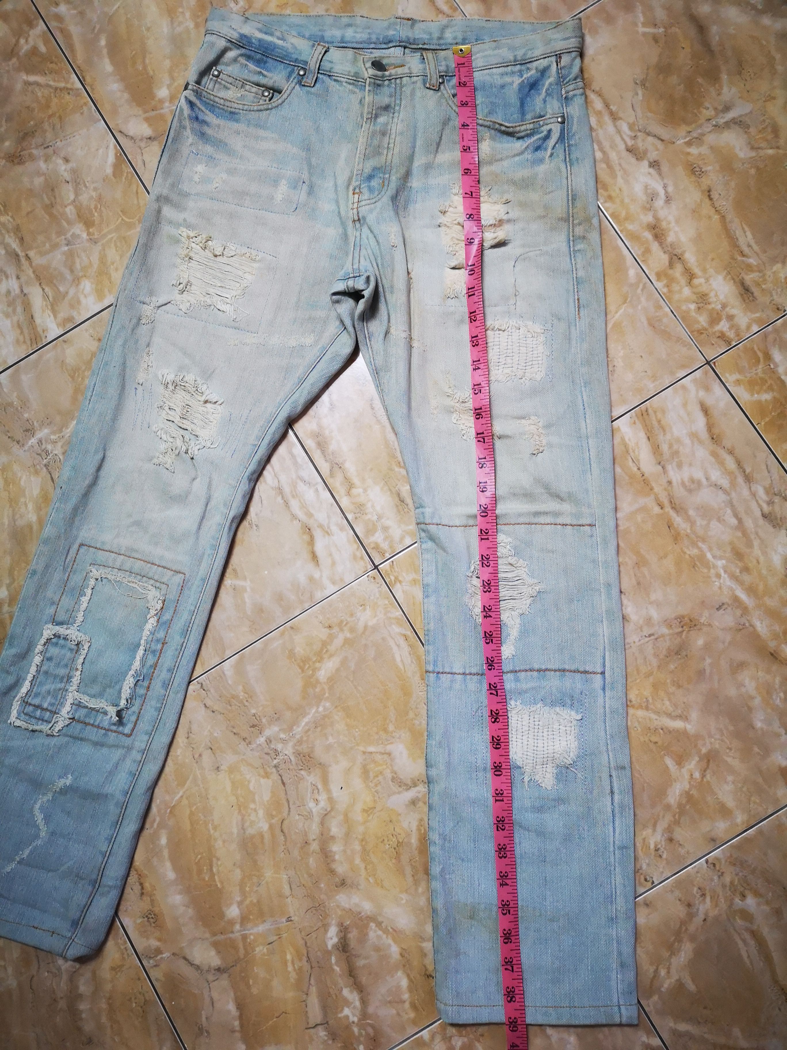 Japanese Brand Distress Denim Tokyo Rush patchwork Style Size US 32 / EU 48 - 14 Thumbnail