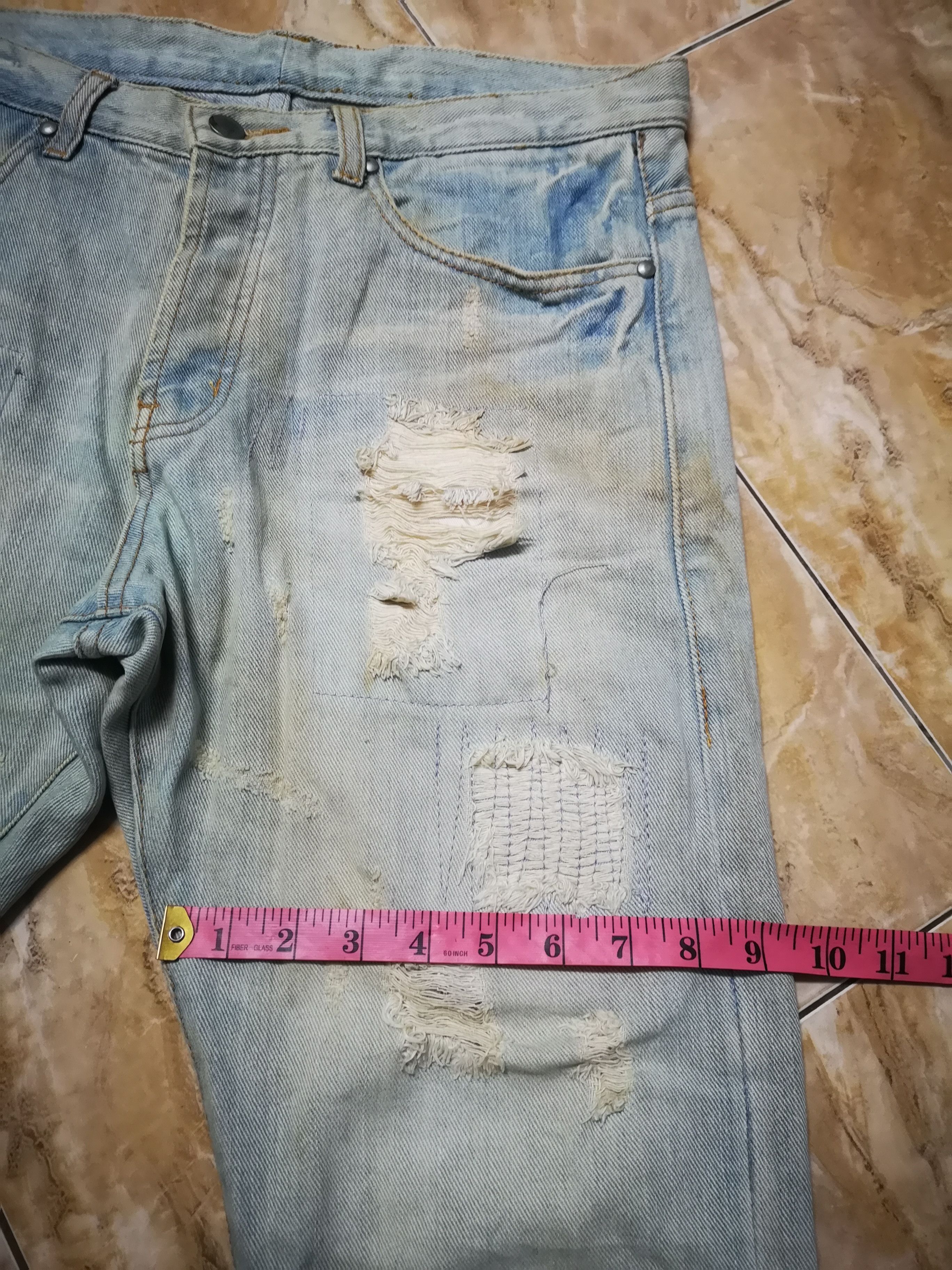 Japanese Brand Distress Denim Tokyo Rush patchwork Style Size US 32 / EU 48 - 16 Thumbnail