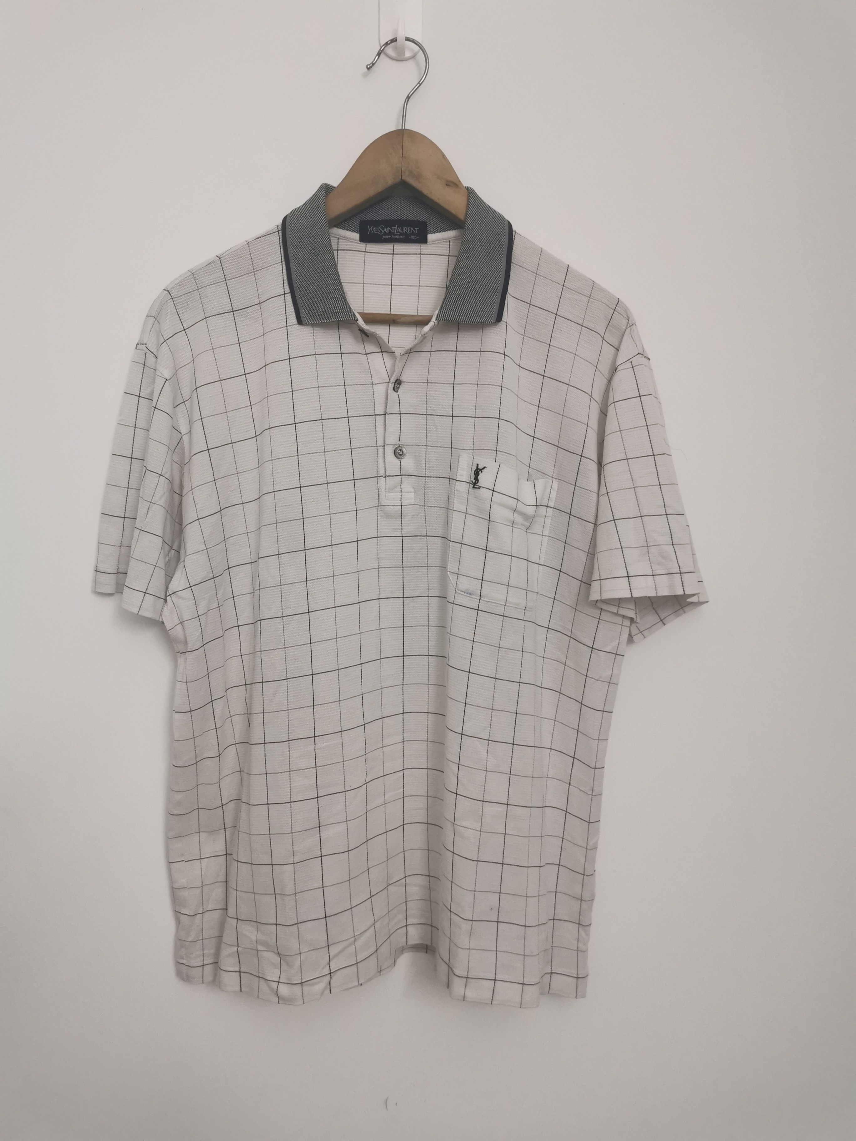 Vintage × Yves Saint Laurent Vintage YSL Yves Saint Laurent Small Logo Pocket Shirt Size US L / EU 52-54 / 3 - 1 Thumbnail