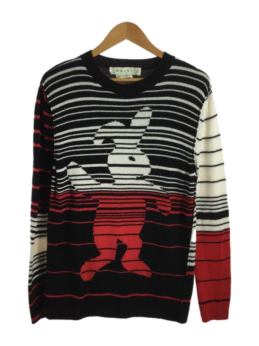 image of Marni Ss19 Bunny Striped Knit Sweater in Red, Men's (Size Small)