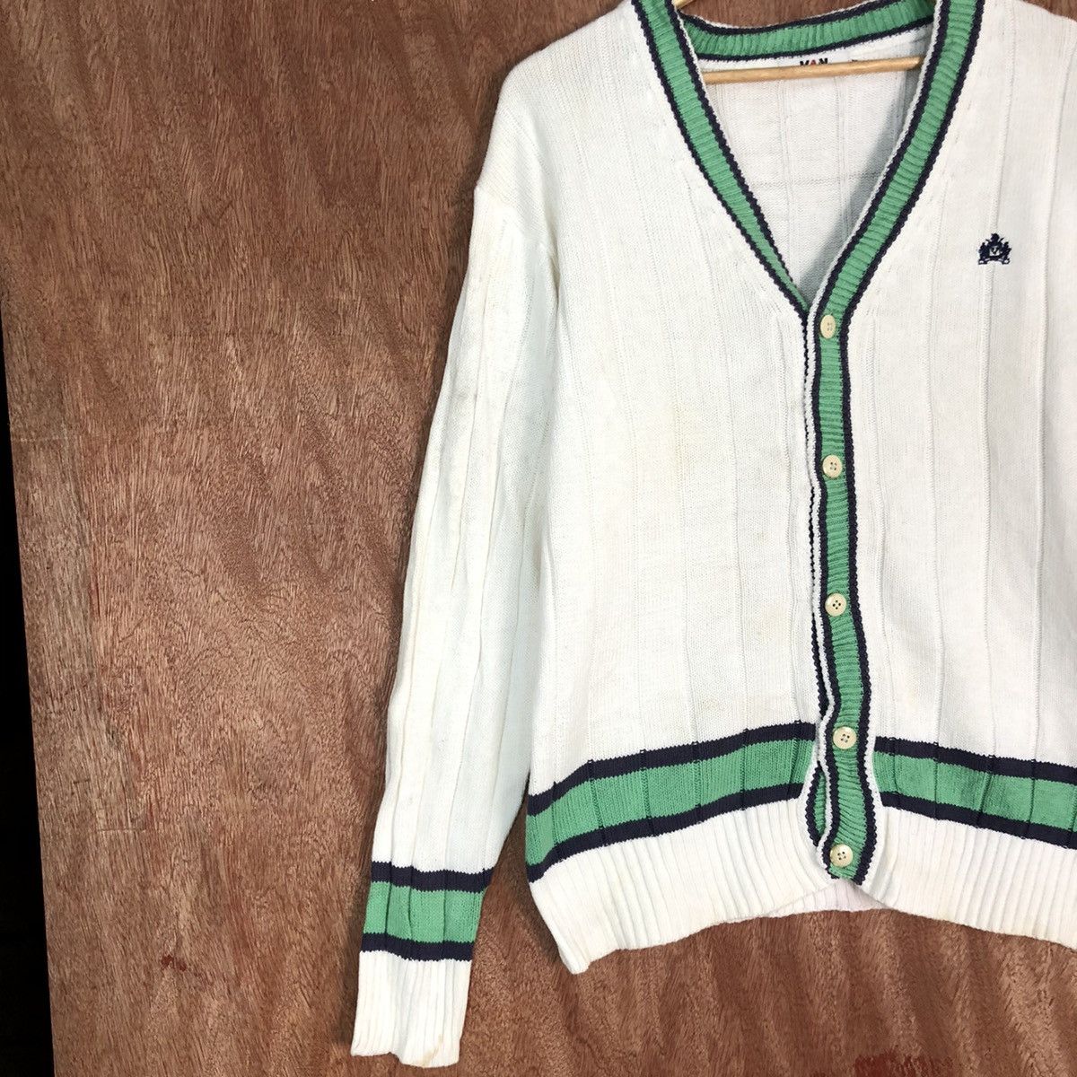Van DLL Van Jac White Cardigan knitwear #c589 Size US M / EU 48-50 / 2 - 7 Thumbnail