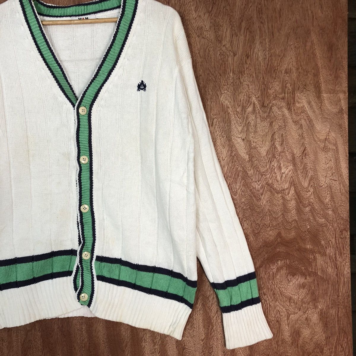 Van DLL Van Jac White Cardigan knitwear #c589 Size US M / EU 48-50 / 2 - 5 Thumbnail
