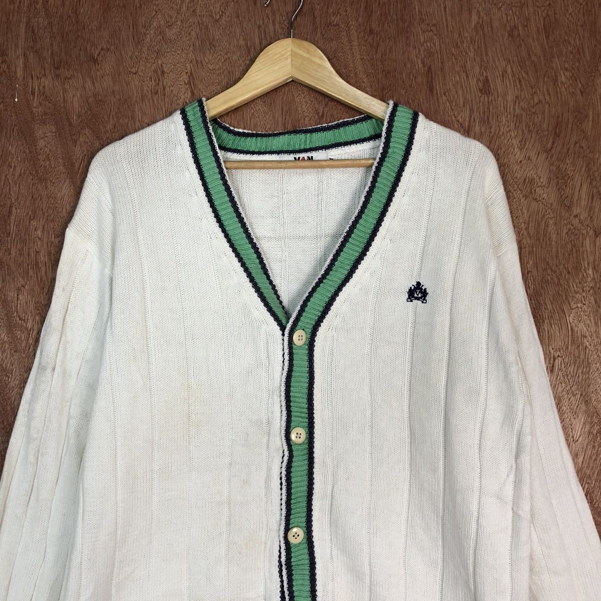 Van DLL Van Jac White Cardigan knitwear #c589 Size US M / EU 48-50 / 2 - 8 Thumbnail