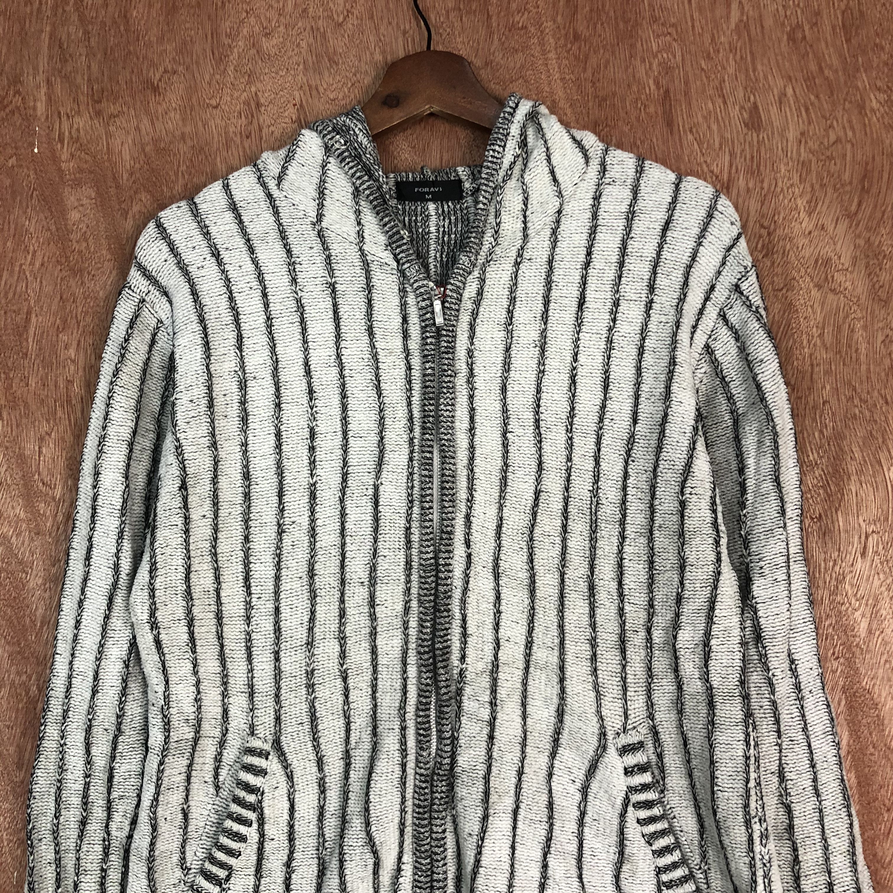 Vintage DL Foravi White Zipper hoodie Knitwear #c497 Size US M / EU 48-50 / 2 - 2 Thumbnail
