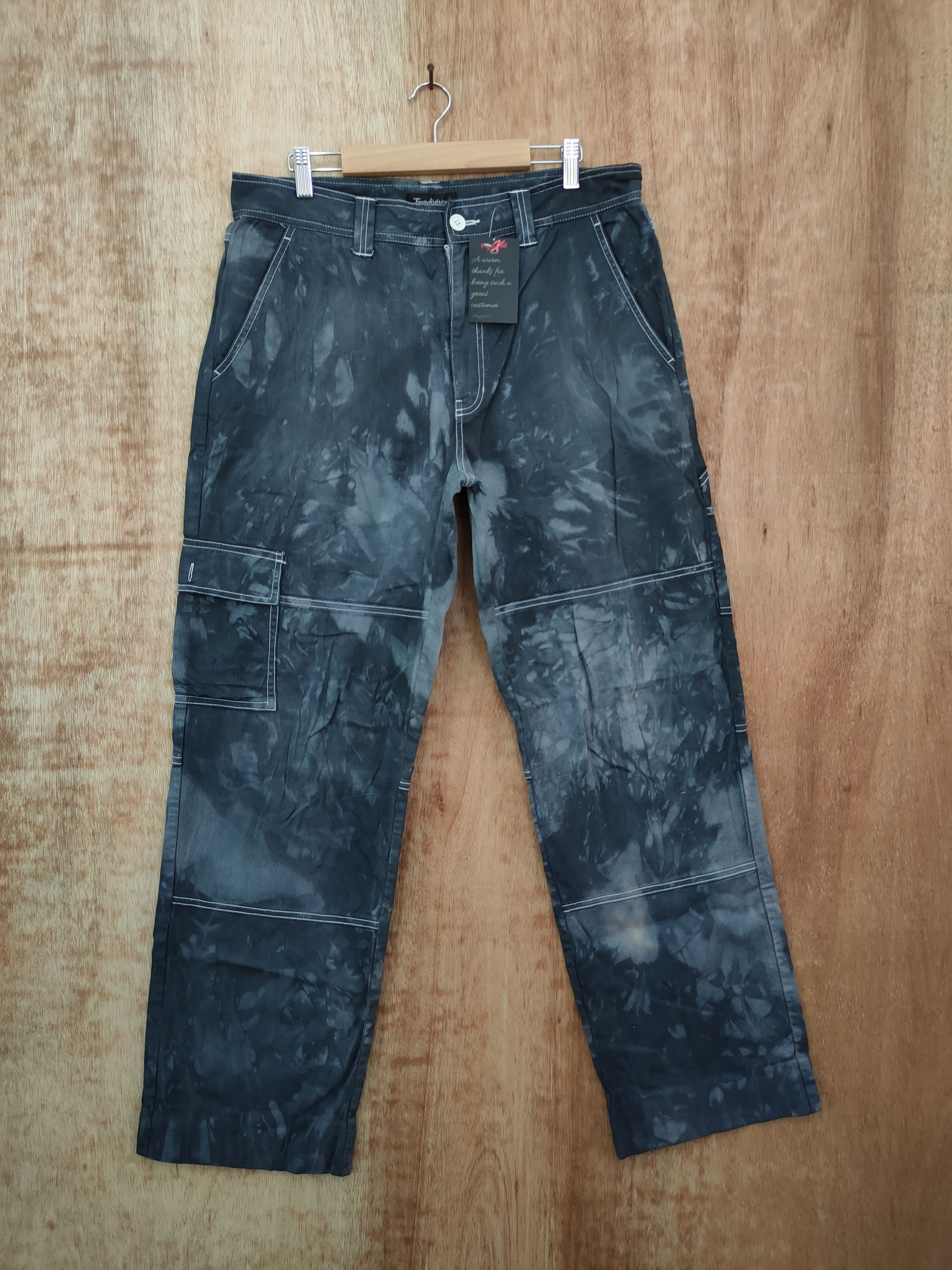 image of Faded Glory Tour Division Acid Wash Multipocket Cargo Pants 46-125 in Faded Black, Men's (Size 33)