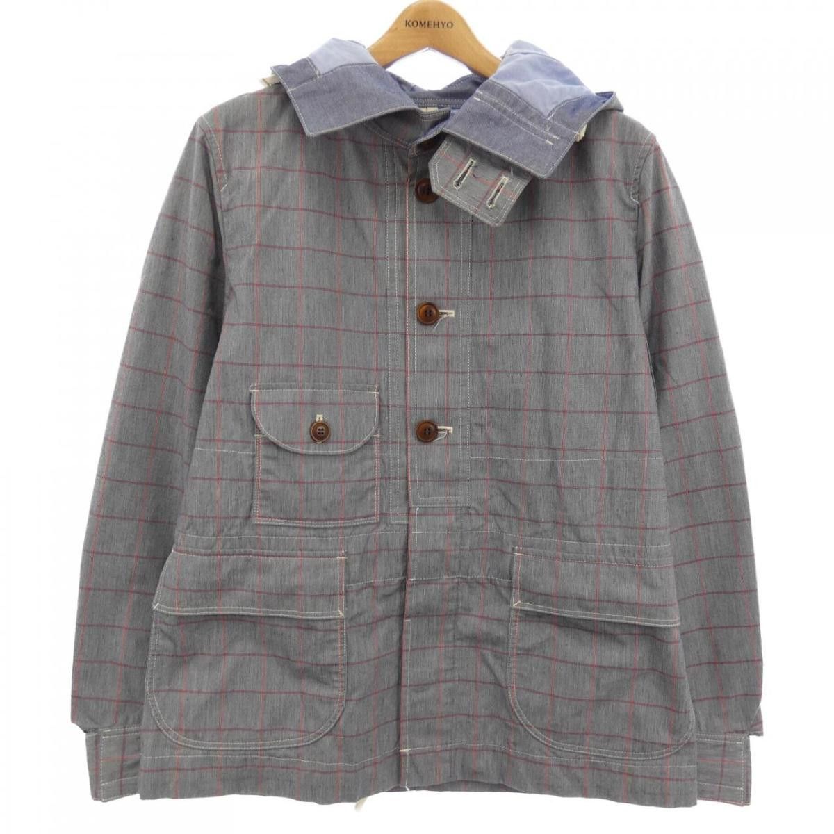 Jacket Blue Overall Pattern Cotton Parka