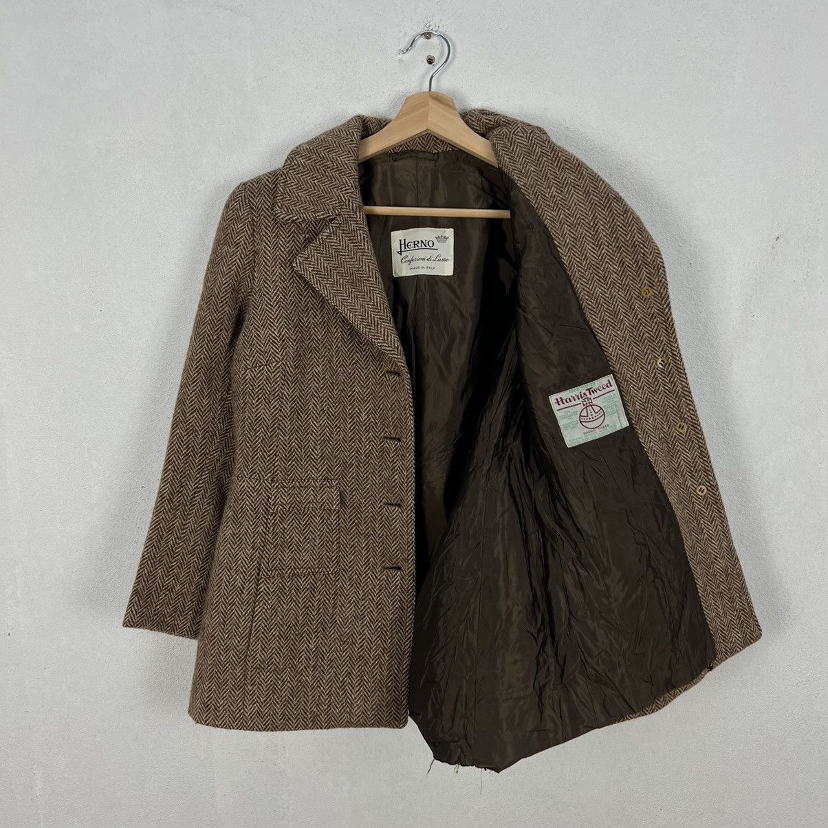 Vintage WOOL JACKET HERNO HARRIS TWEED Size US S / EU 44-46 / 1 - 10 Thumbnail