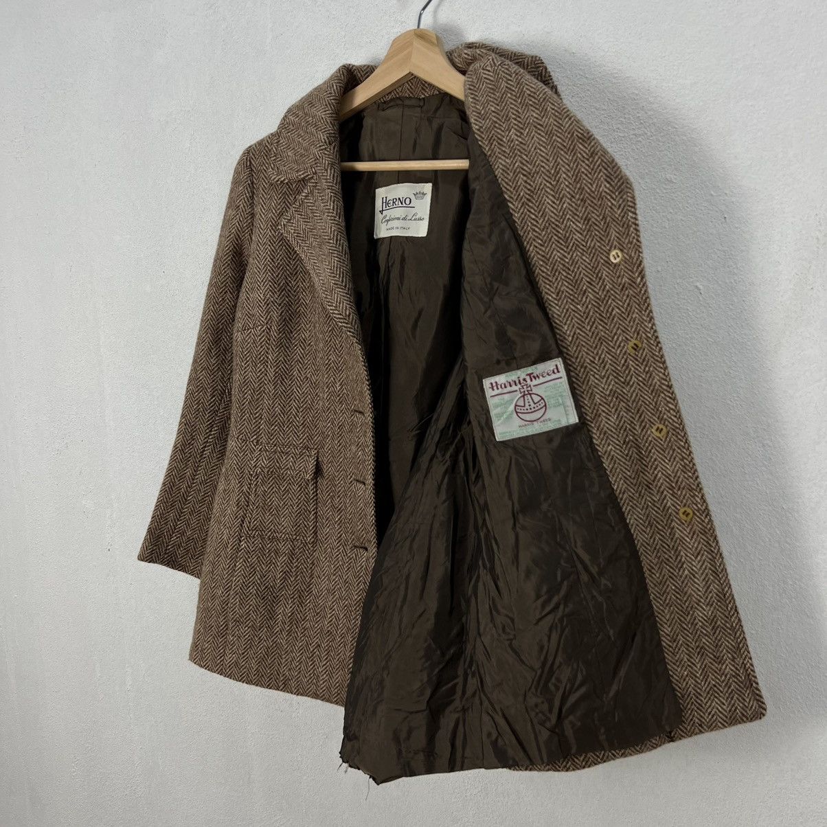 Vintage WOOL JACKET HERNO HARRIS TWEED Size US S / EU 44-46 / 1 - 11 Thumbnail
