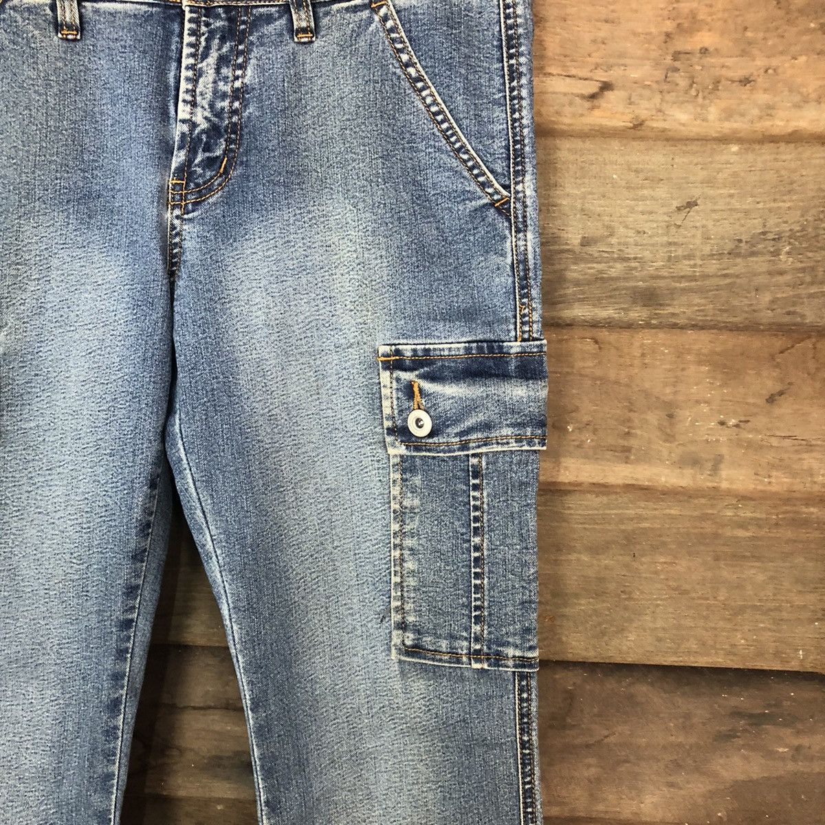 Japanese Brand DLL Denim Wave List Boot Cut Blue Multipocket Pants #1509 Size US 26 / EU 42 - 5 Thumbnail