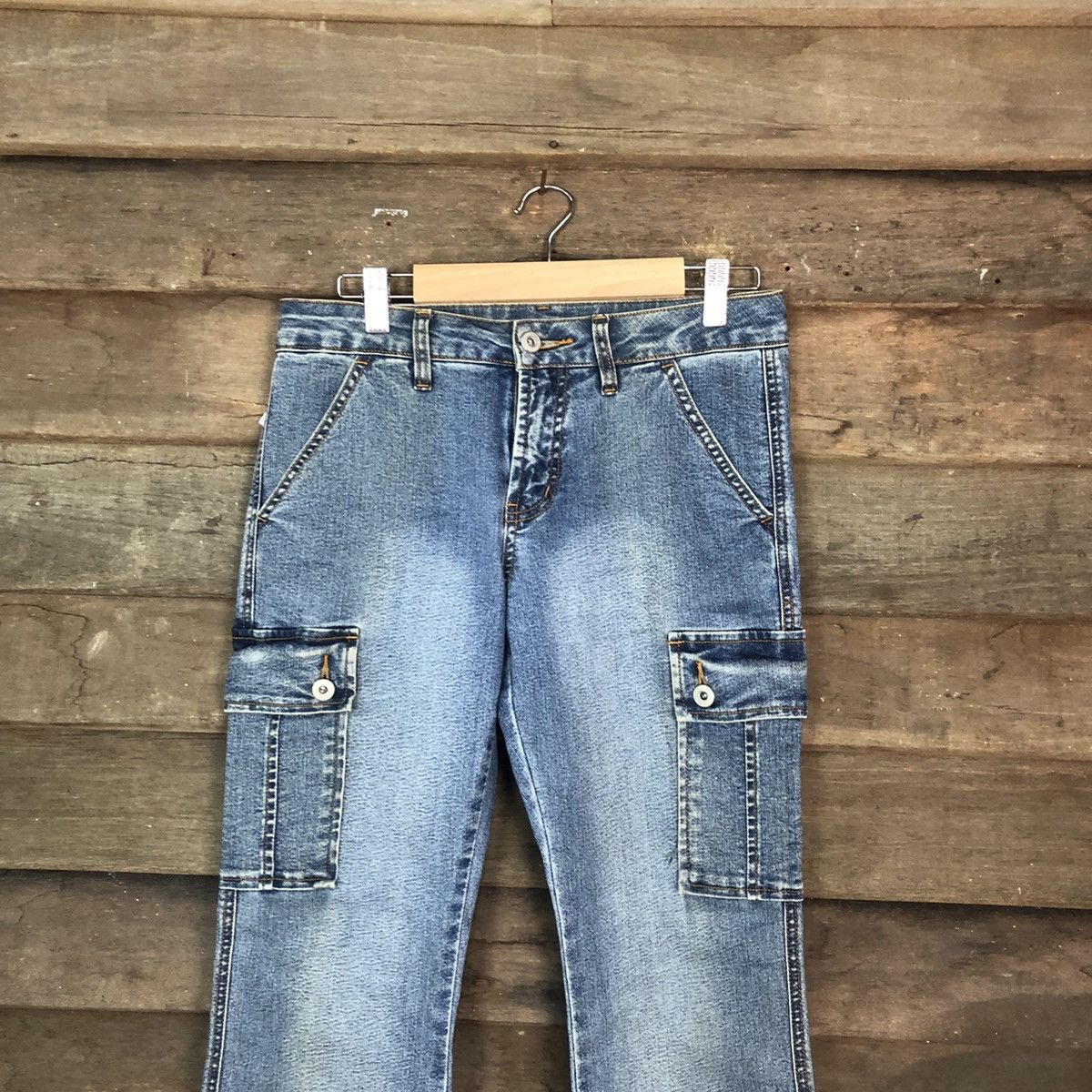 Japanese Brand DLL Denim Wave List Boot Cut Blue Multipocket Pants #1509 Size US 26 / EU 42 - 2 Thumbnail