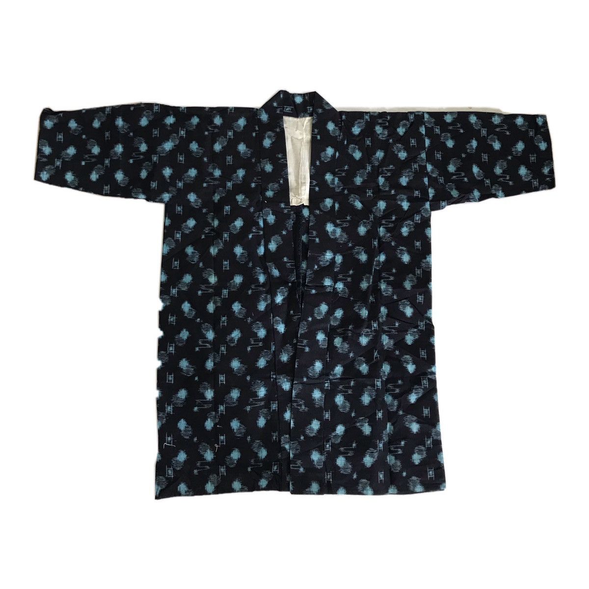 image of Vintage 80's Kimono Indigo Shibori Noragi Cardigan Jacket, Men's (Size Medium)