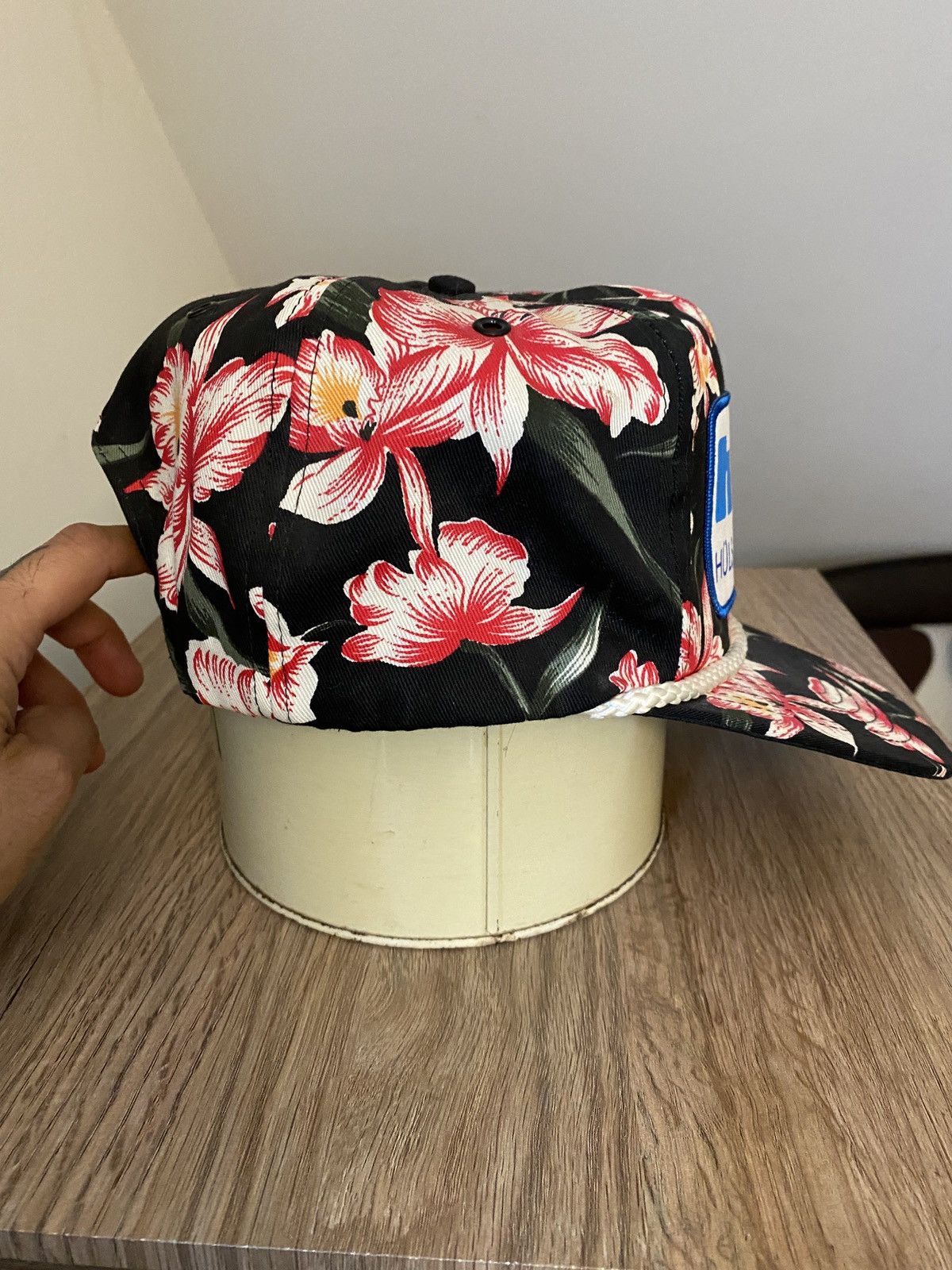 Vintage Vintage 80’s Hüls Flowers All Over Big Crown Trucker Hat Size ONE SIZE - 8 Thumbnail