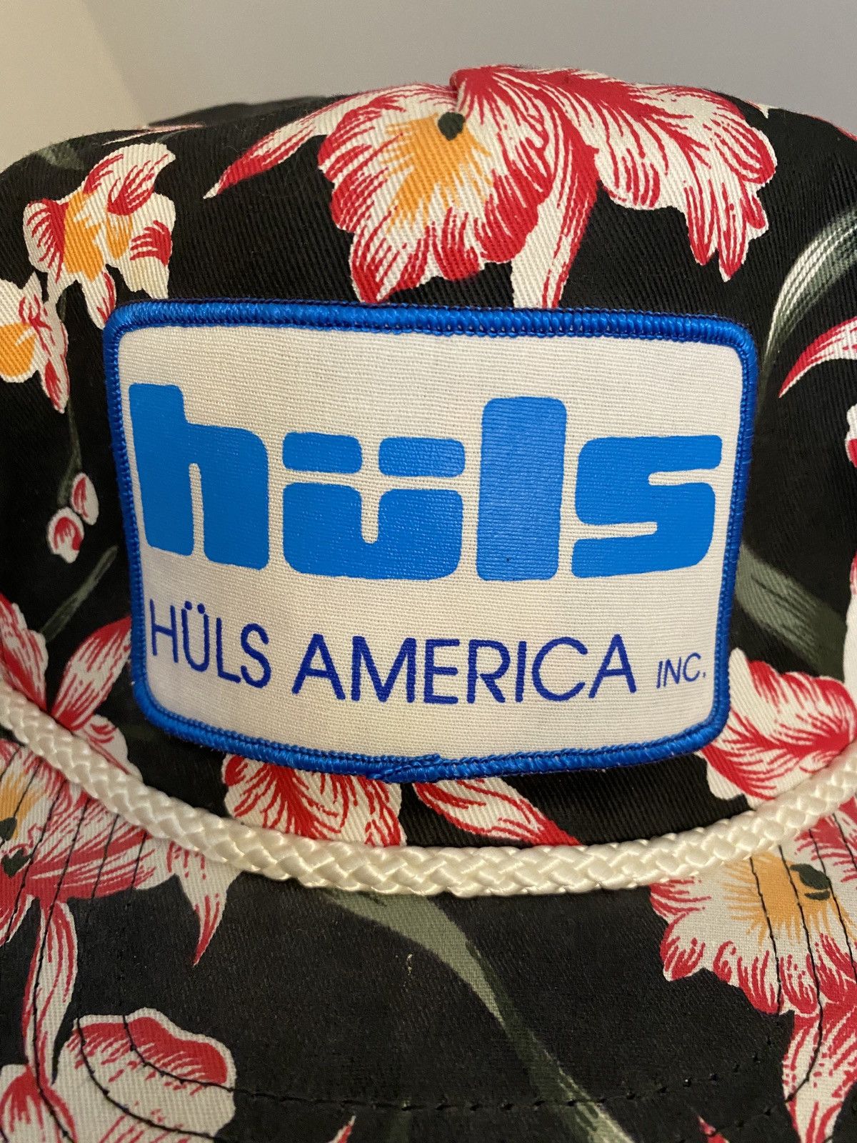 Vintage Vintage 80’s Hüls Flowers All Over Big Crown Trucker Hat Size ONE SIZE - 4 Thumbnail