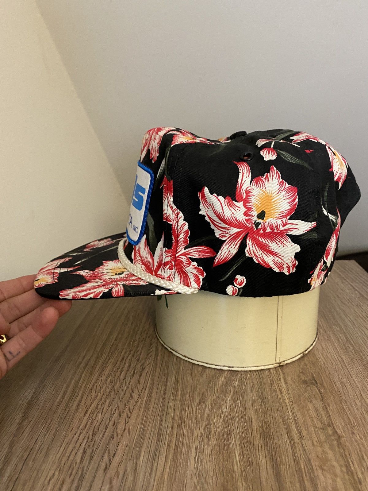 Vintage Vintage 80’s Hüls Flowers All Over Big Crown Trucker Hat Size ONE SIZE - 5 Thumbnail