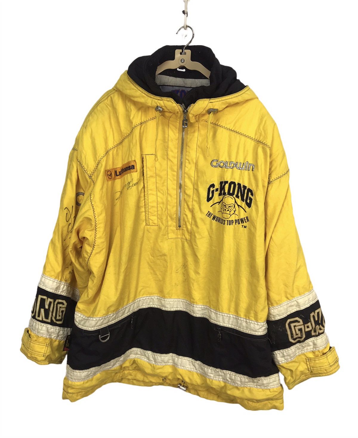 G.kong distressed half zipper hoodie jacket by goldwin