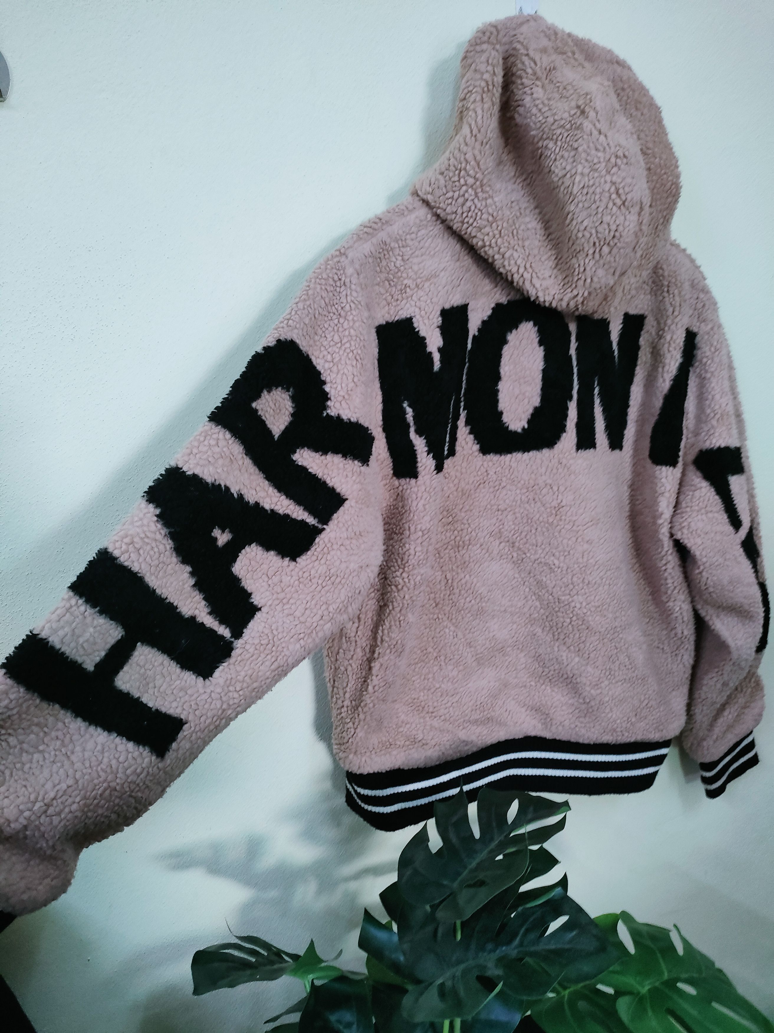 American Apparel Ragout Sherpa Spell Out 'HARMONIZES' Zipper Hoodie Size US M / EU 48-50 / 2 - 3 Thumbnail
