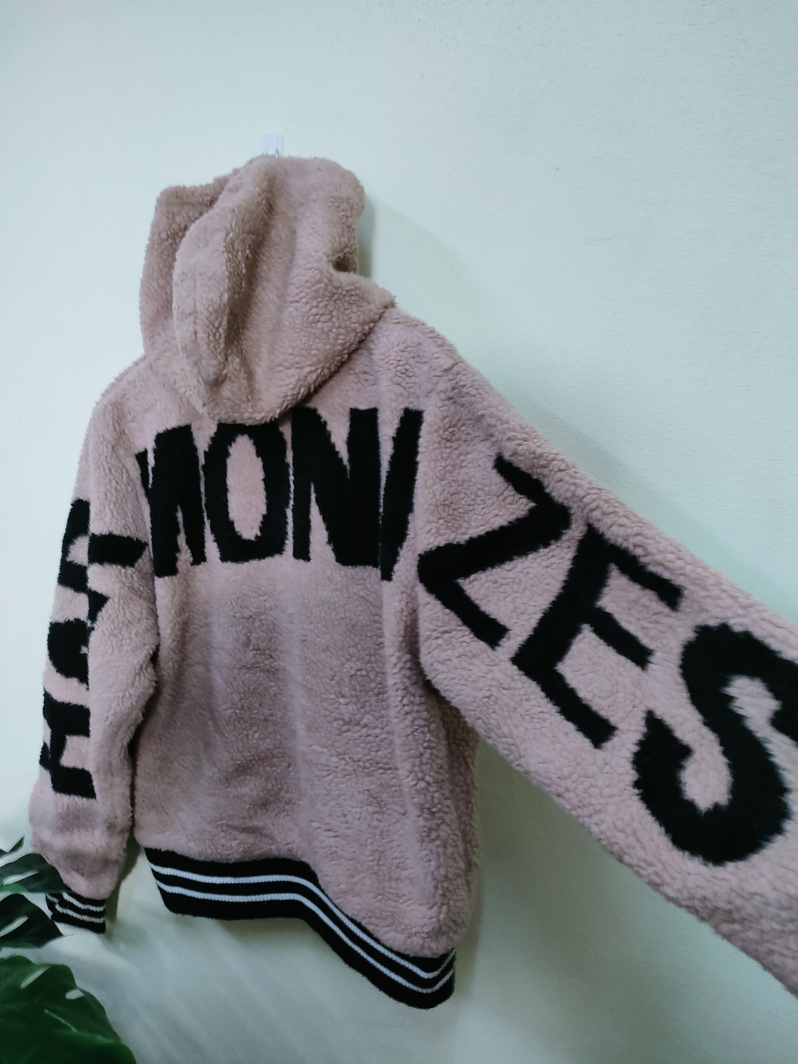 American Apparel Ragout Sherpa Spell Out 'HARMONIZES' Zipper Hoodie Size US M / EU 48-50 / 2 - 2 Thumbnail